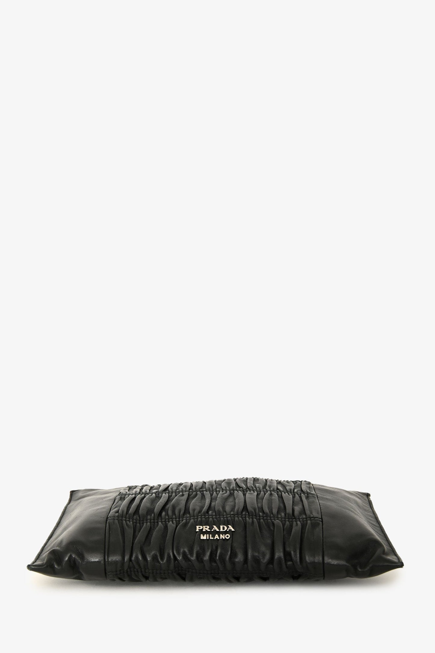 Prada 2016 Black Nappa Gaufre Leather Pouch