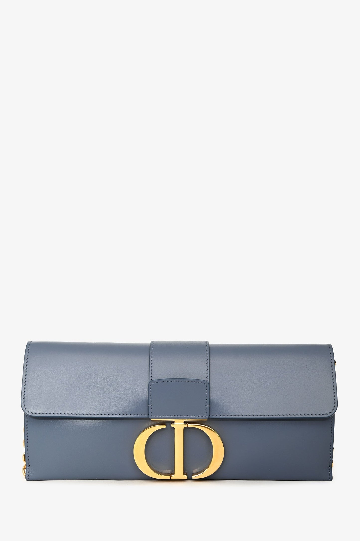 Christian Dior 2019 Blue Leather 30 Montaigne Chain Clutch