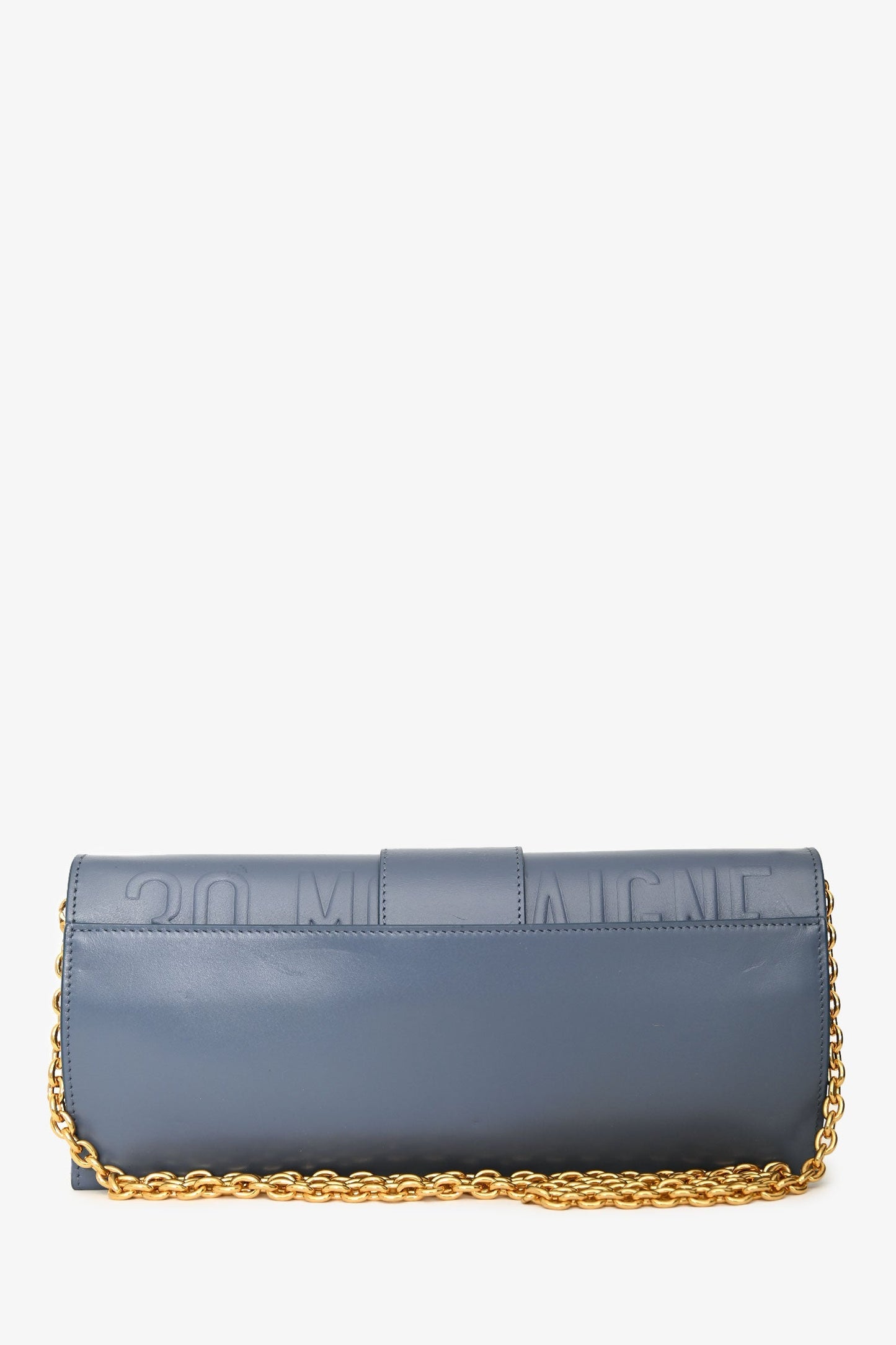 Christian Dior 2019 Blue Leather 30 Montaigne Chain Clutch