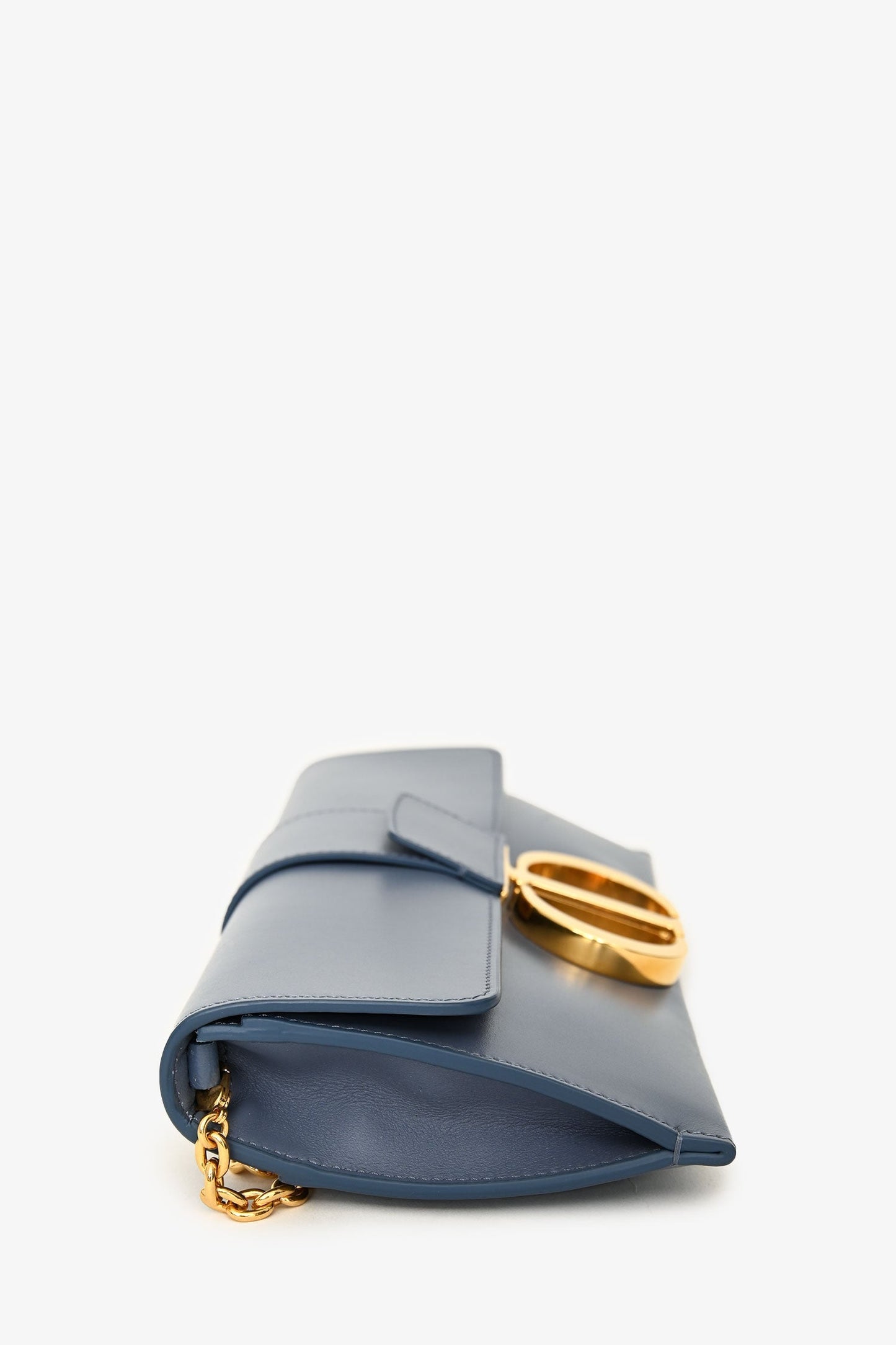 Christian Dior 2019 Blue Leather 30 Montaigne Chain Clutch