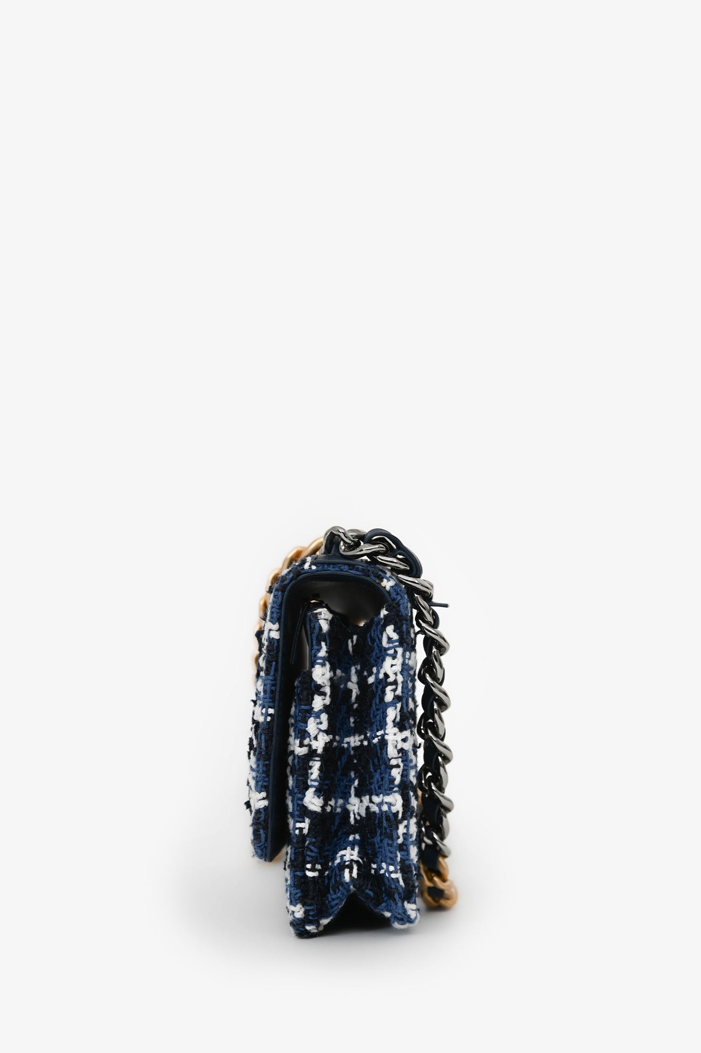 Chanel™ 2023 Blue/Black Tweed Wallet on Chain