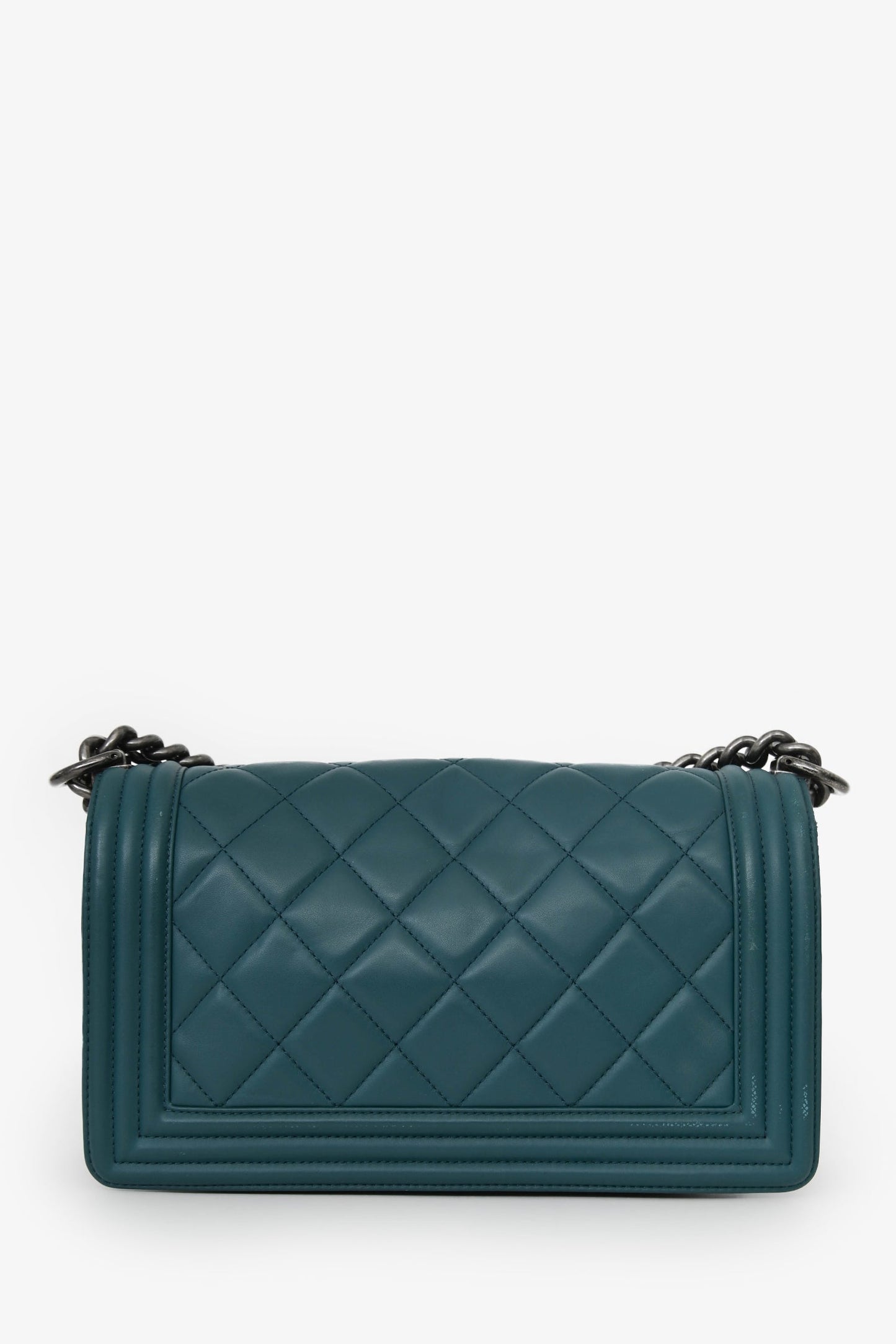 Chanel™ 2014 Green Lambskin Old Medium Boy Bag SHW