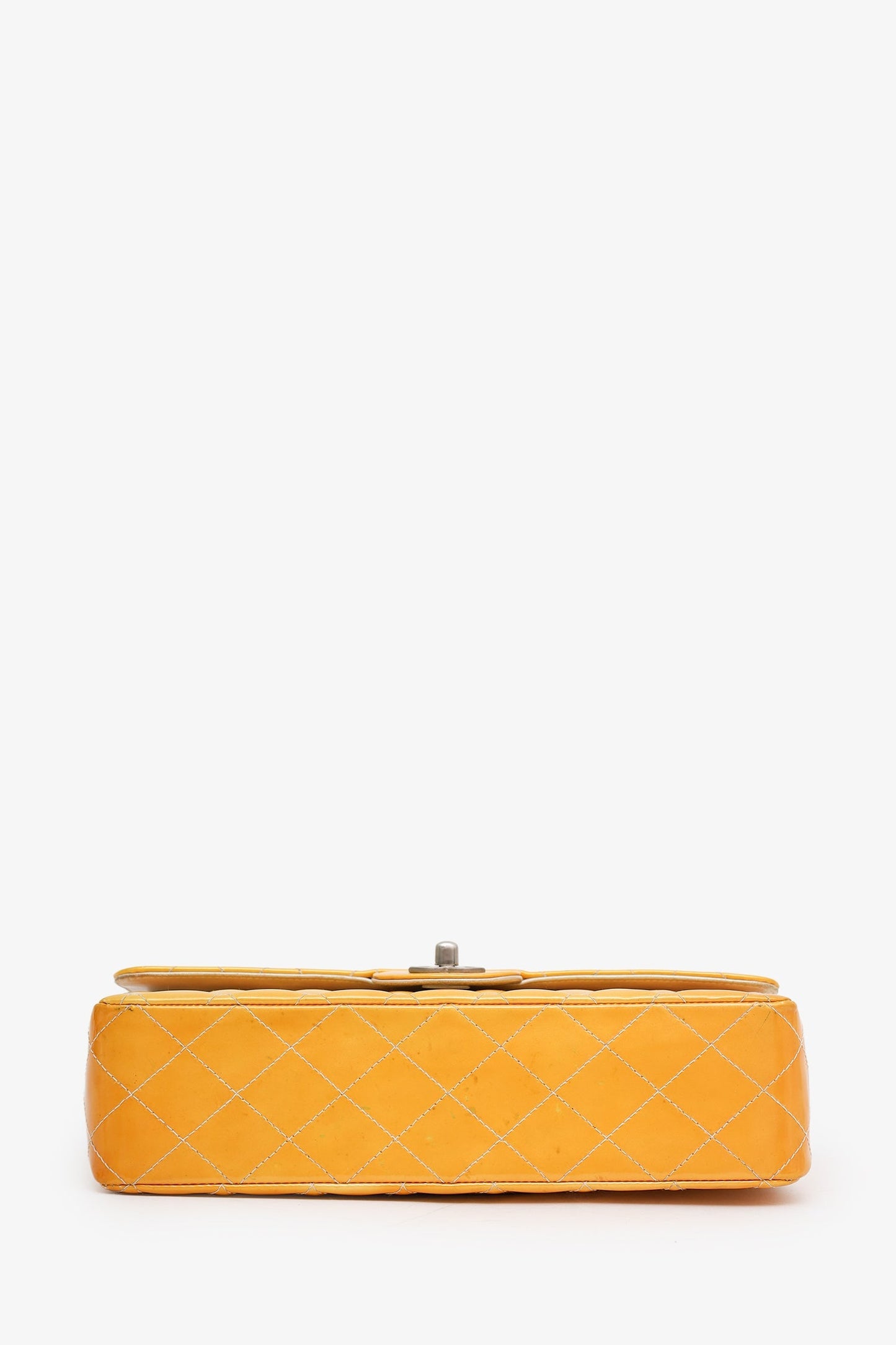 Chanel™ 2000-2002 Yellow Patent Medium Double Flap Bag