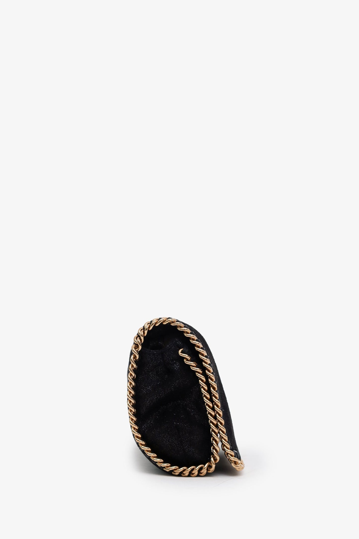 Stella McCartney Black Vegan Suede Mini Falabella Crossbody Bag