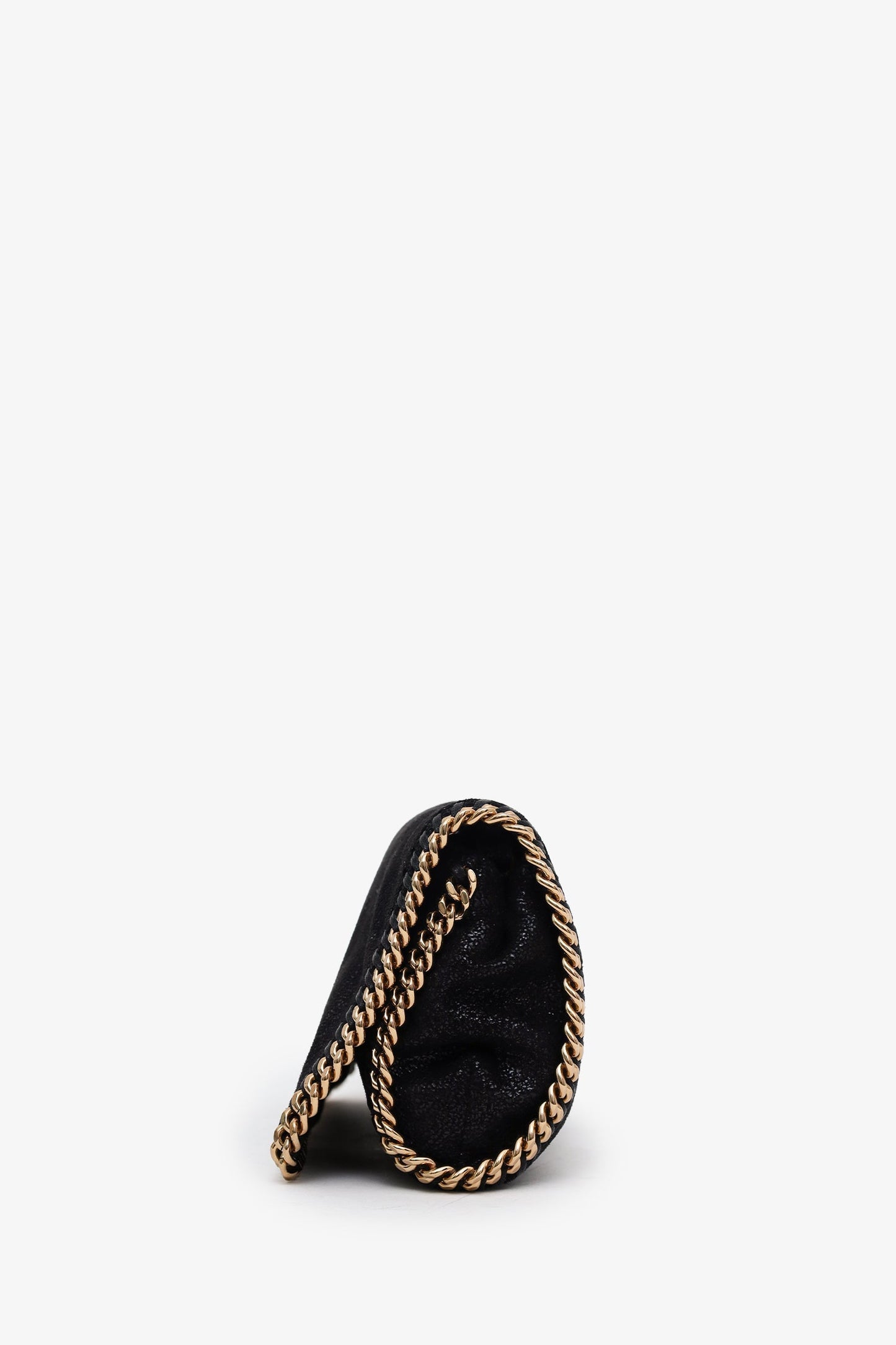 Stella McCartney Black Vegan Suede Mini Falabella Crossbody Bag