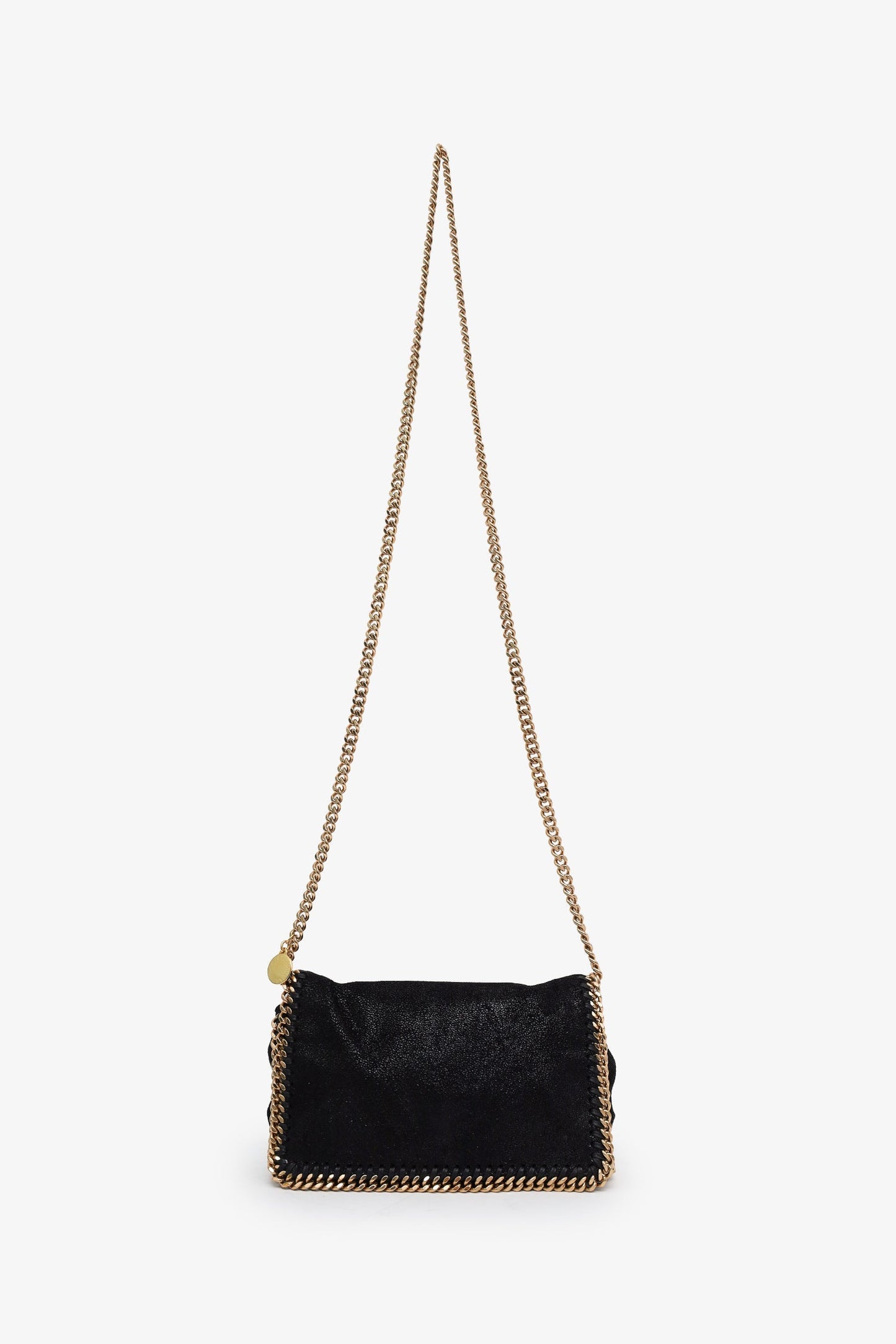 Stella McCartney Black Vegan Suede Mini Falabella Crossbody Bag