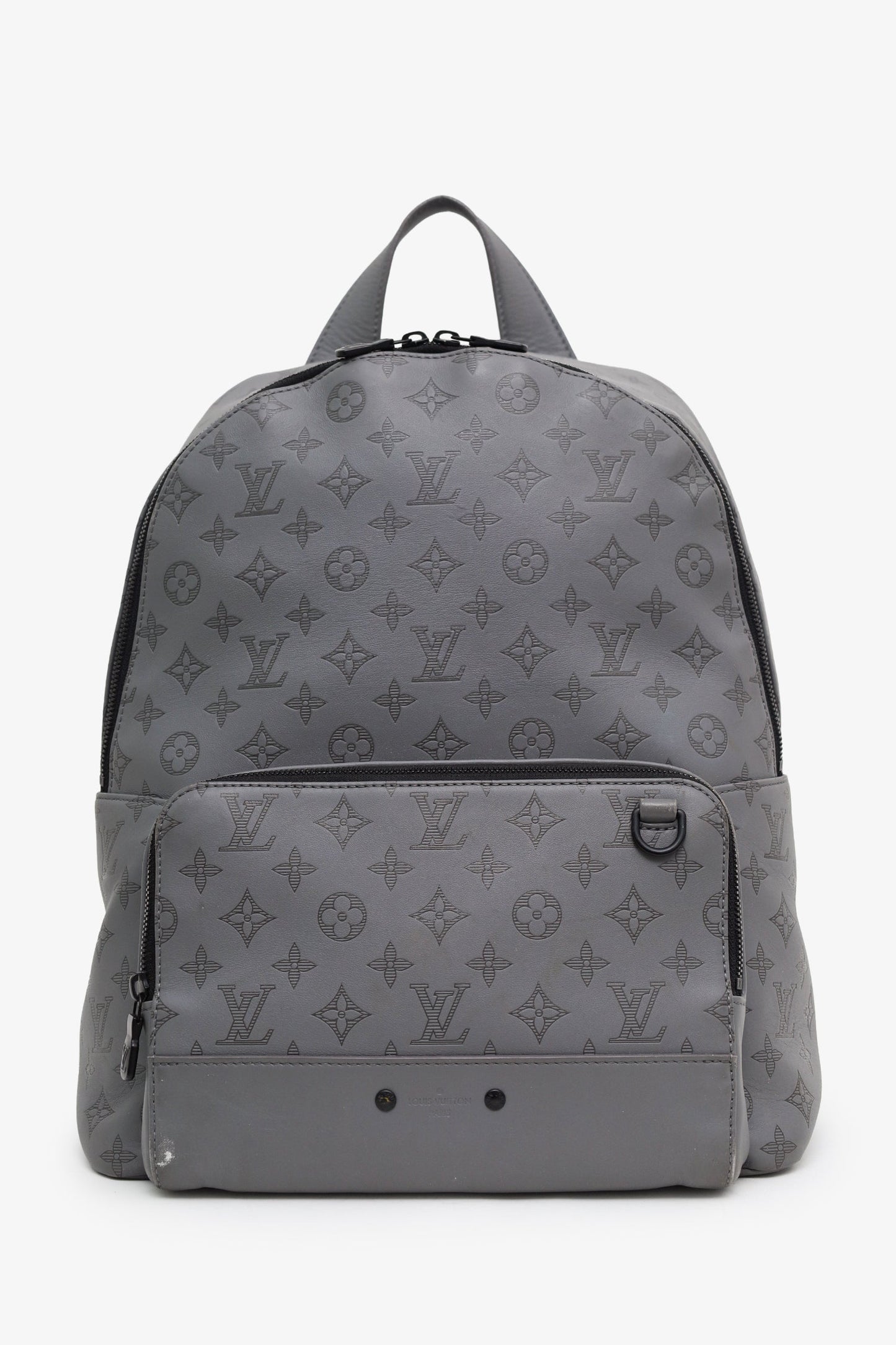 Louis Vuitton Grey Calfskin Monogram Shadow Racer Backpack
