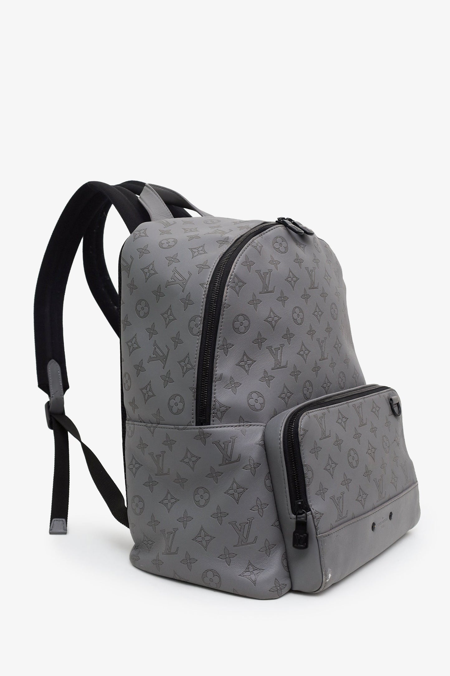 Louis Vuitton Grey Calfskin Monogram Shadow Racer Backpack