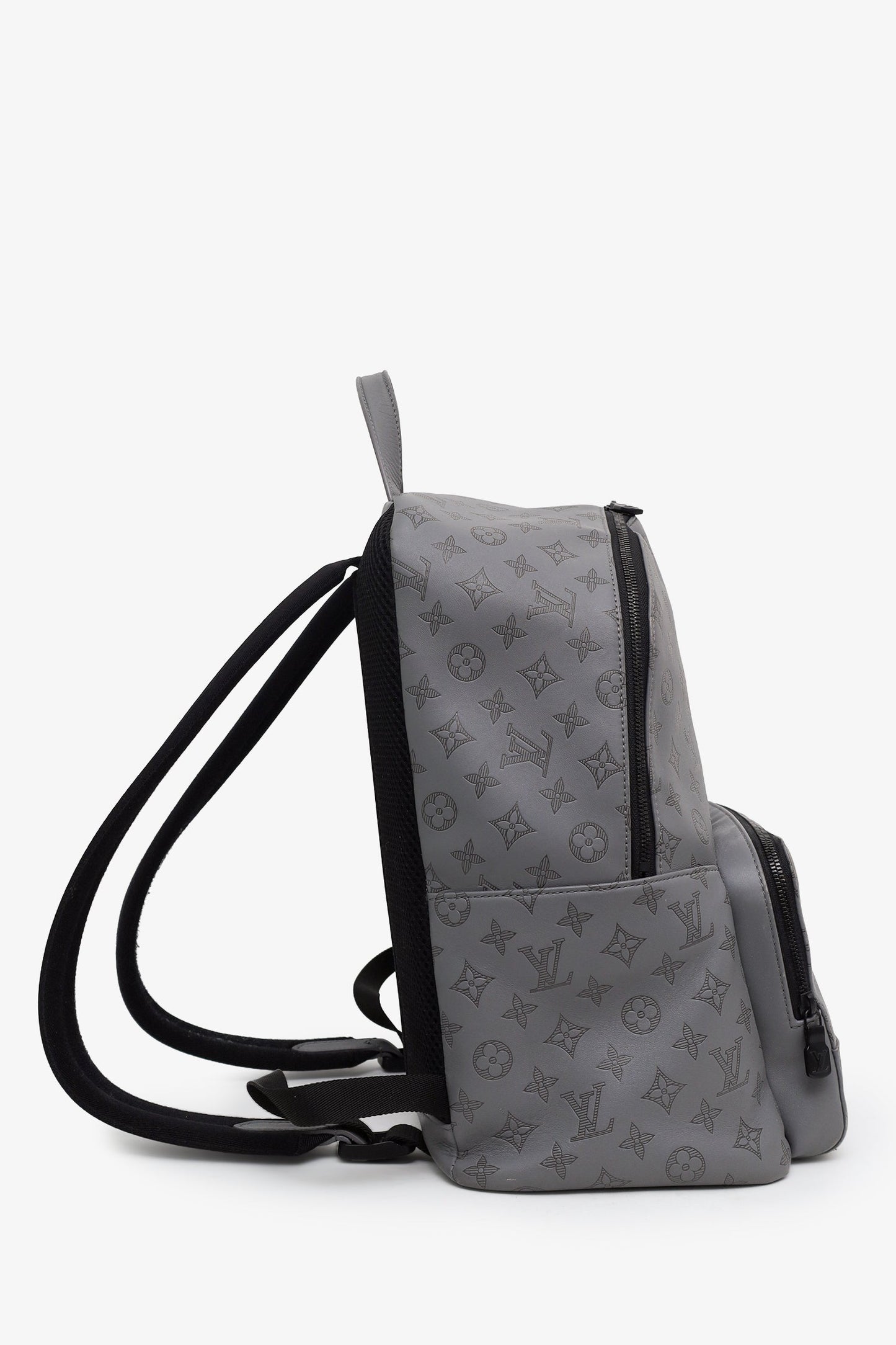 Louis Vuitton Grey Calfskin Monogram Shadow Racer Backpack