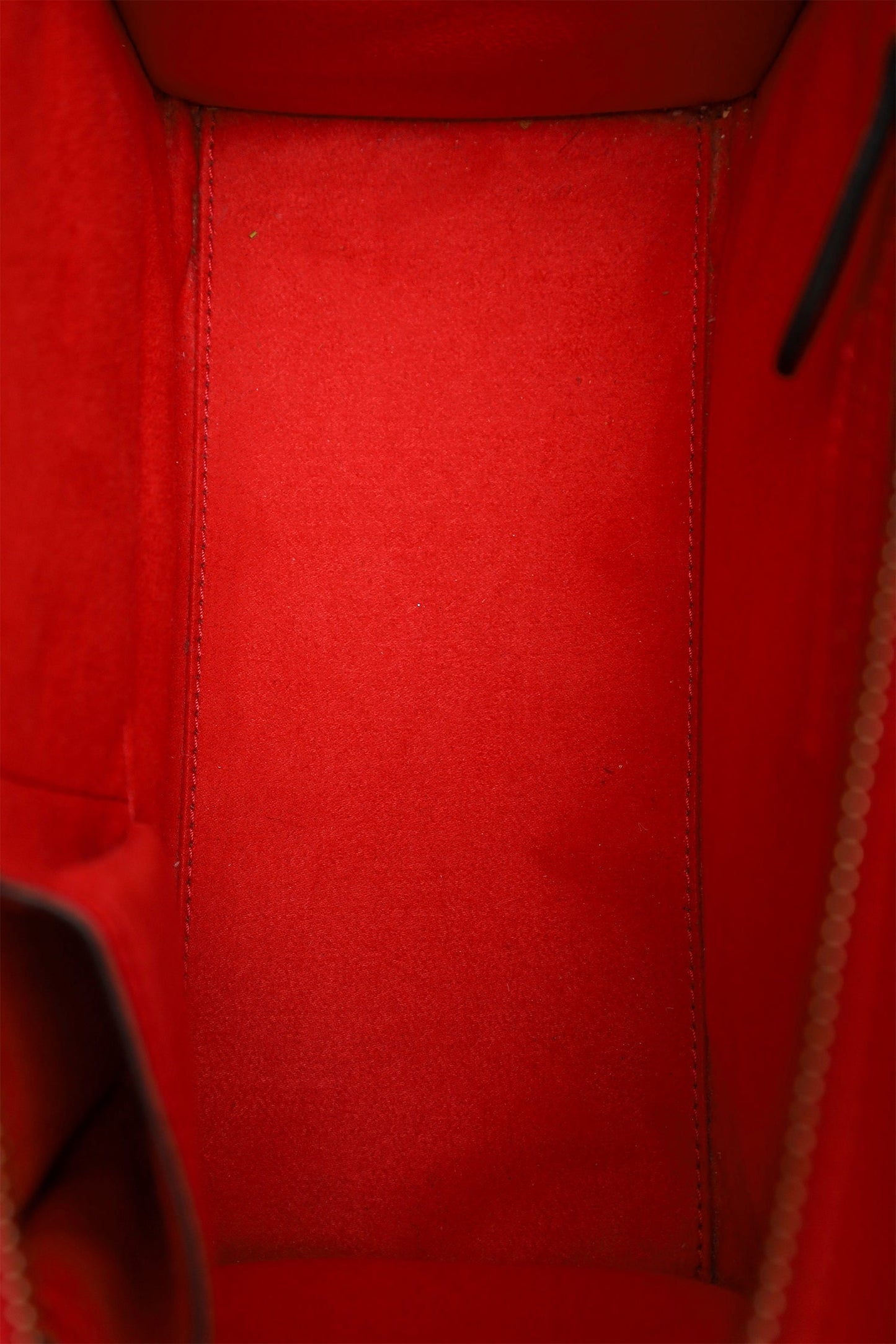 Celine Red Grained Calfskin Micro Luggage Tote