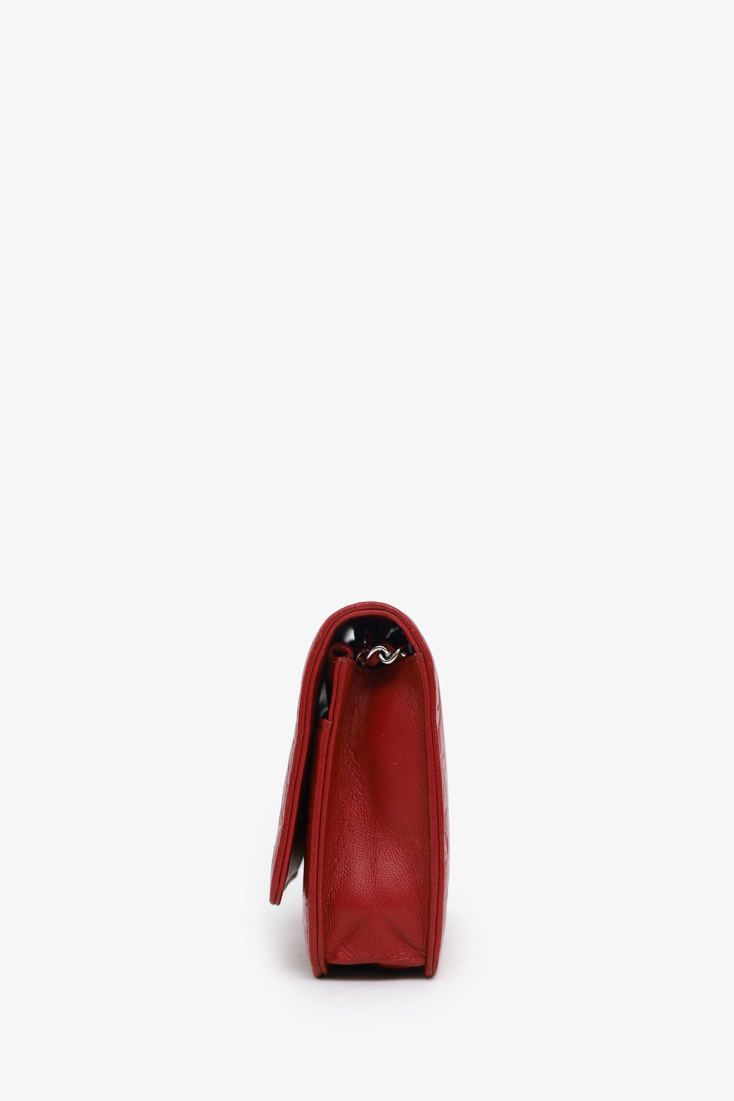 Chanel™ 2011 Red Lambskin Leather Camellia Classic Wallet on Chain