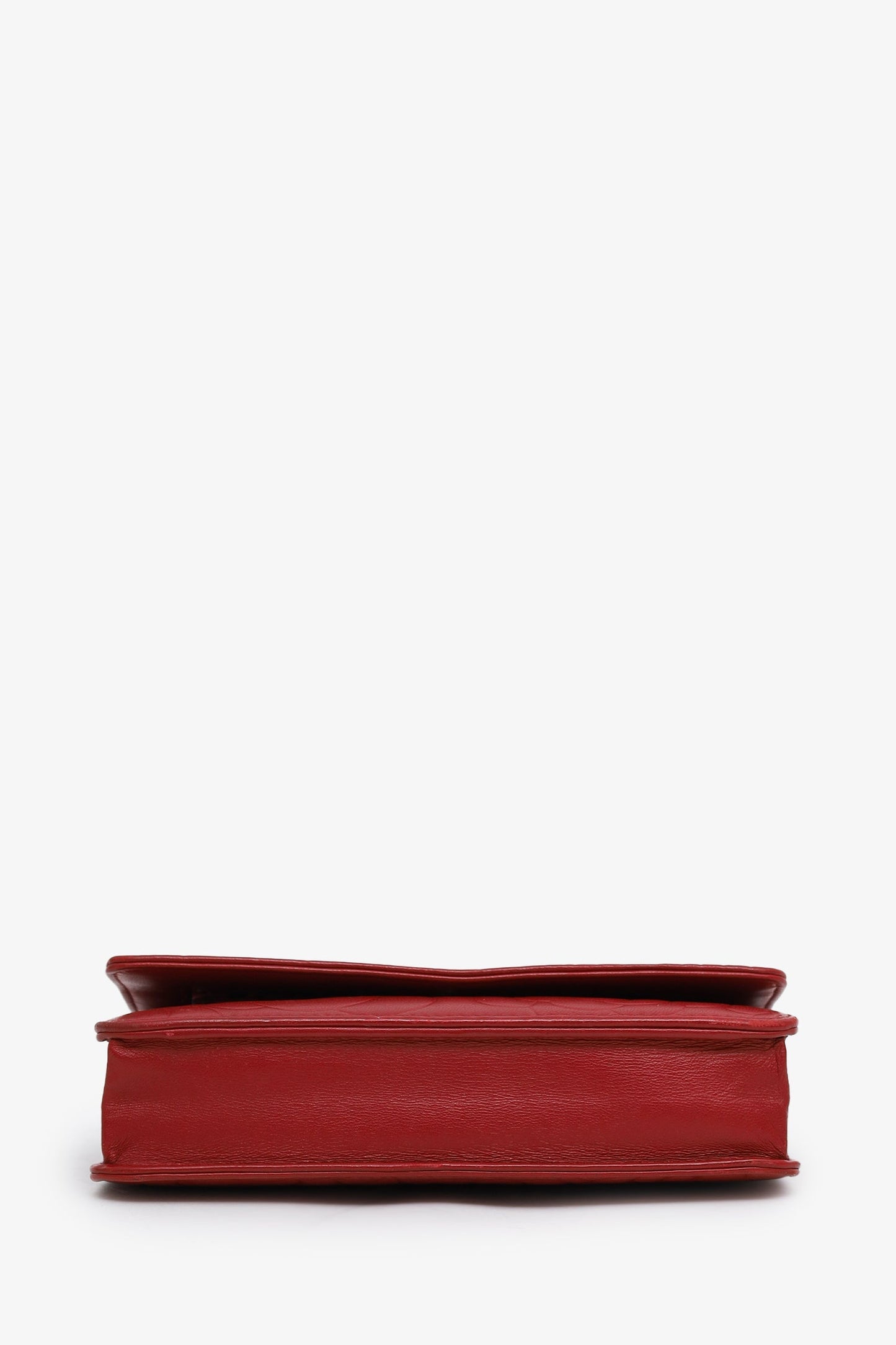 Chanel™ 2011 Red Lambskin Leather Camellia Classic Wallet on Chain