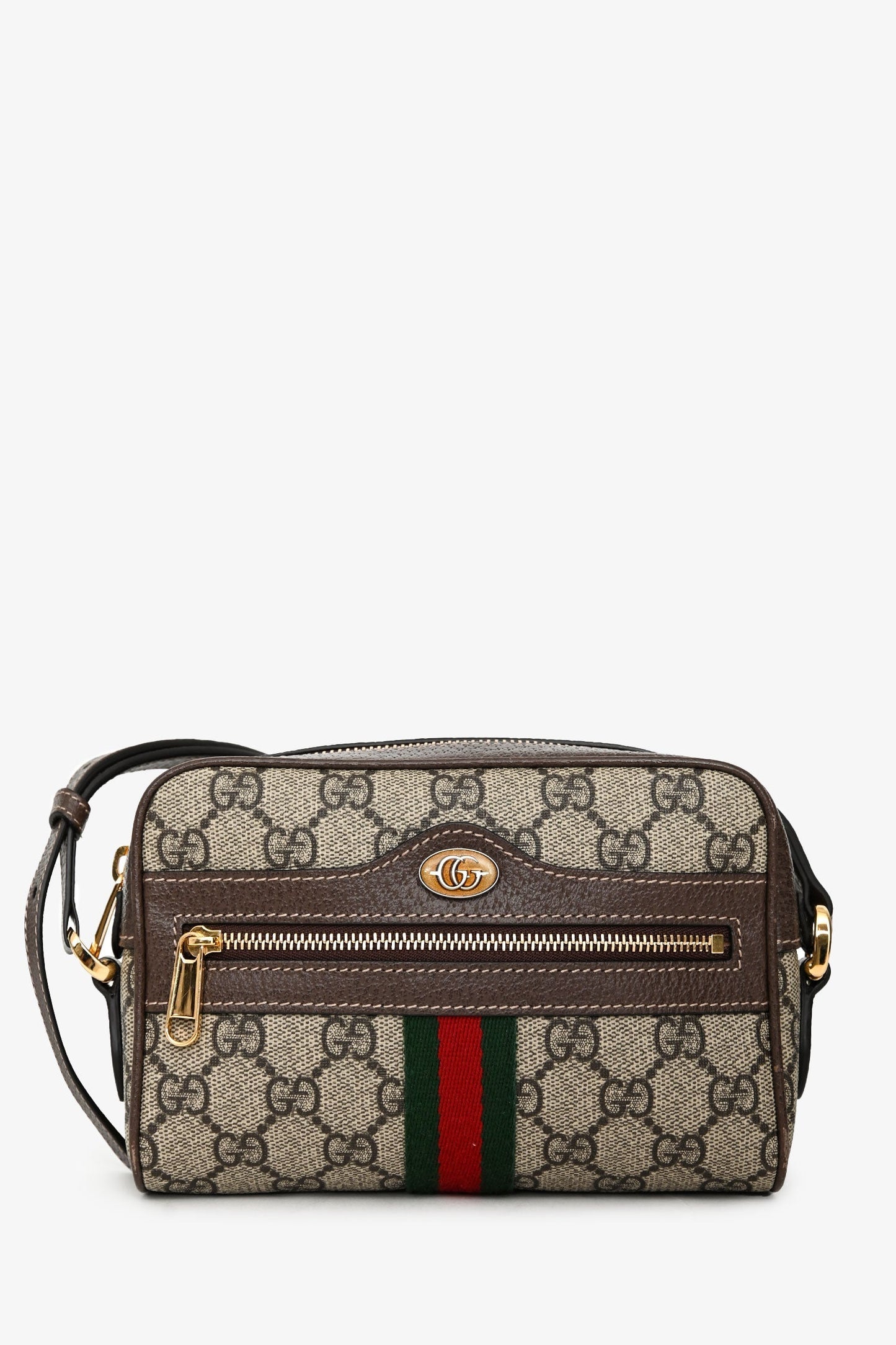 Gucci Brown GG Supreme Ophidia Mini Crossbody Bag