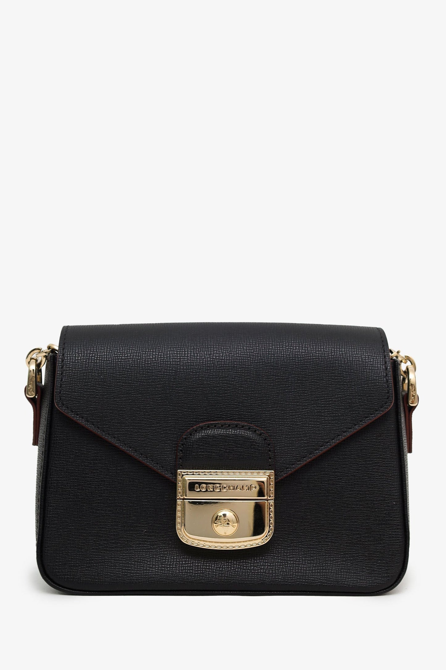 Longchamp Black Saffiano Leather Le Pliage Heritage Crossbody Bag
