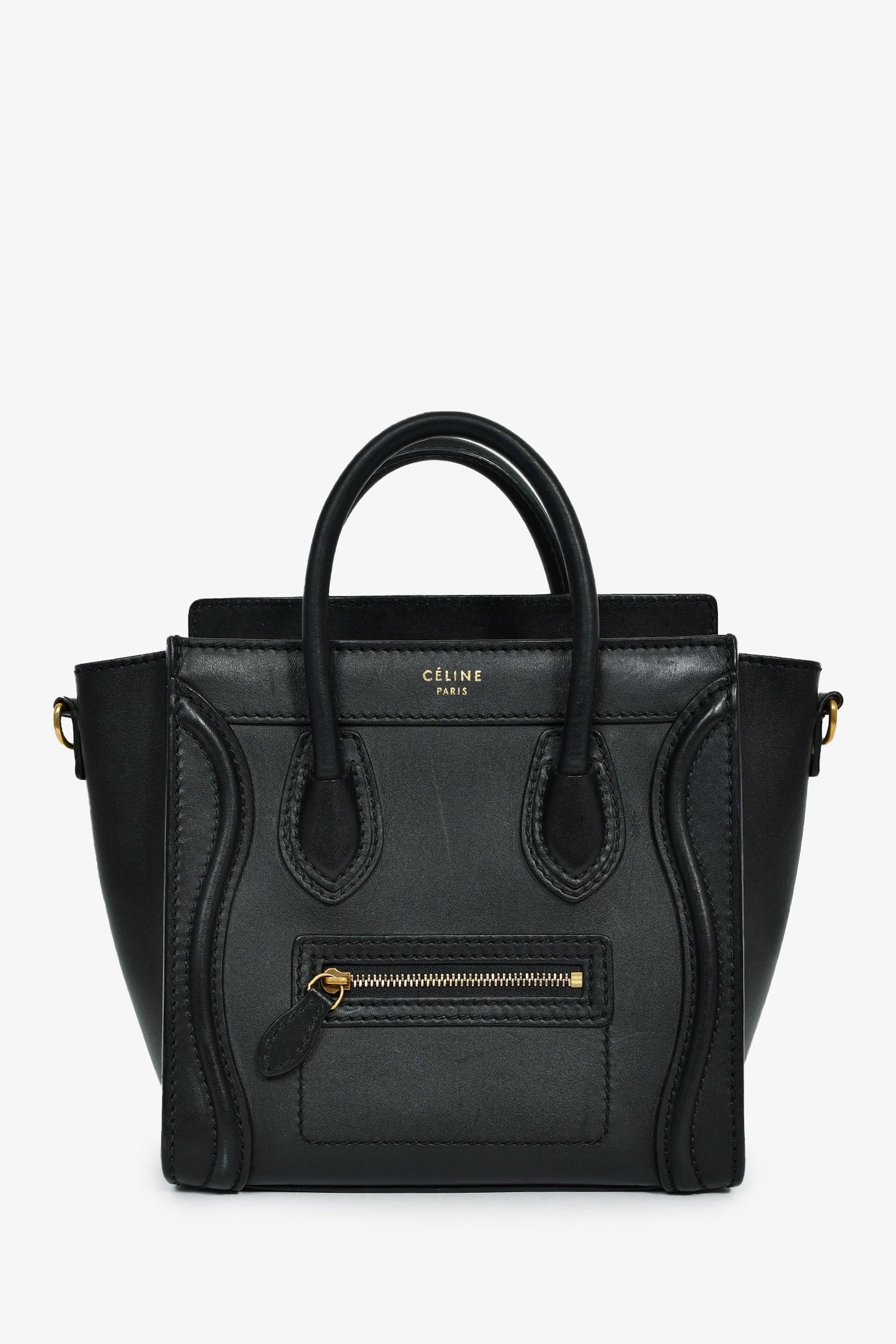 Celine Black Smooth Calfskin Mini Luggage Tote