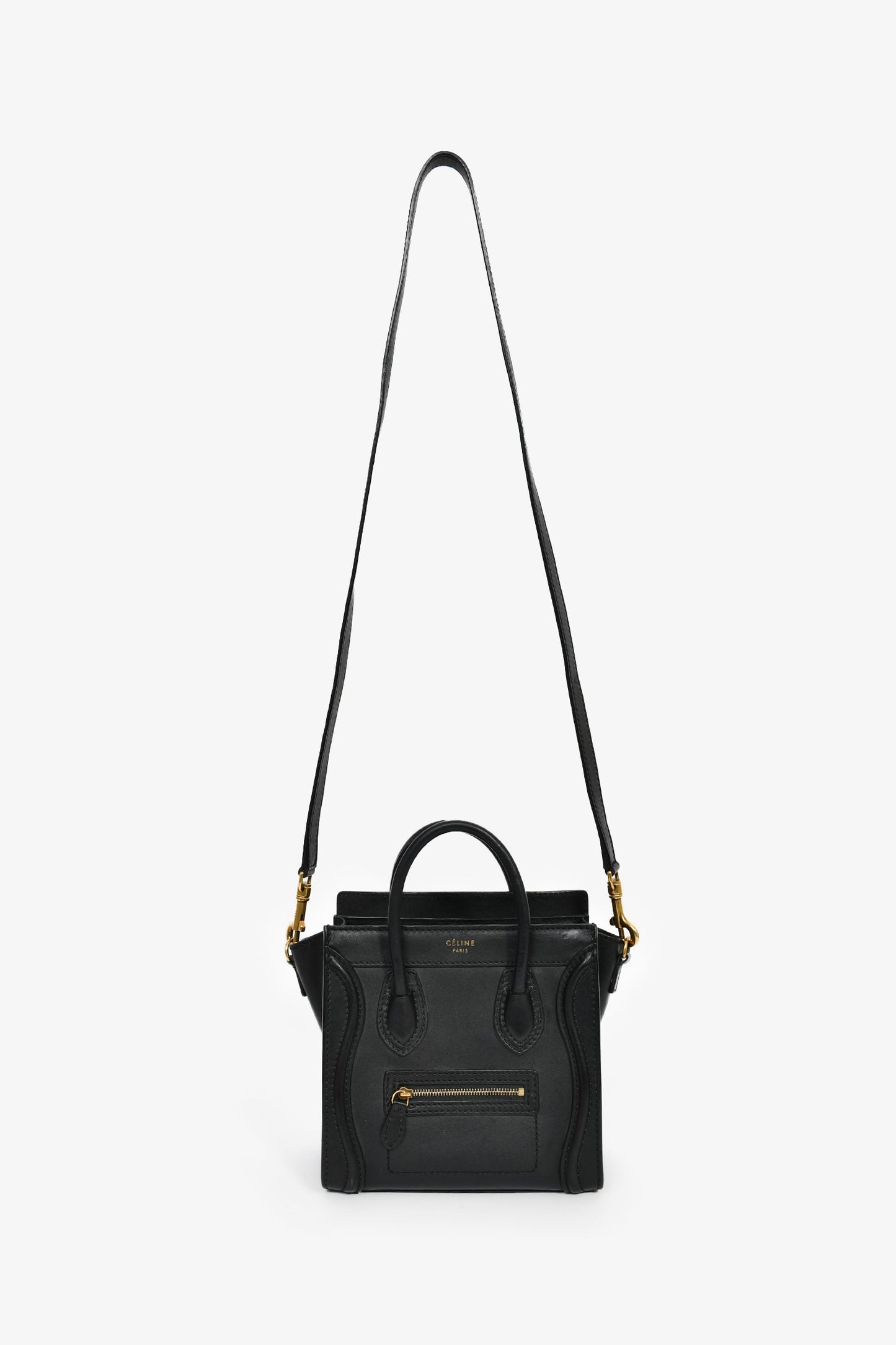 Celine Black Smooth Calfskin Mini Luggage Tote