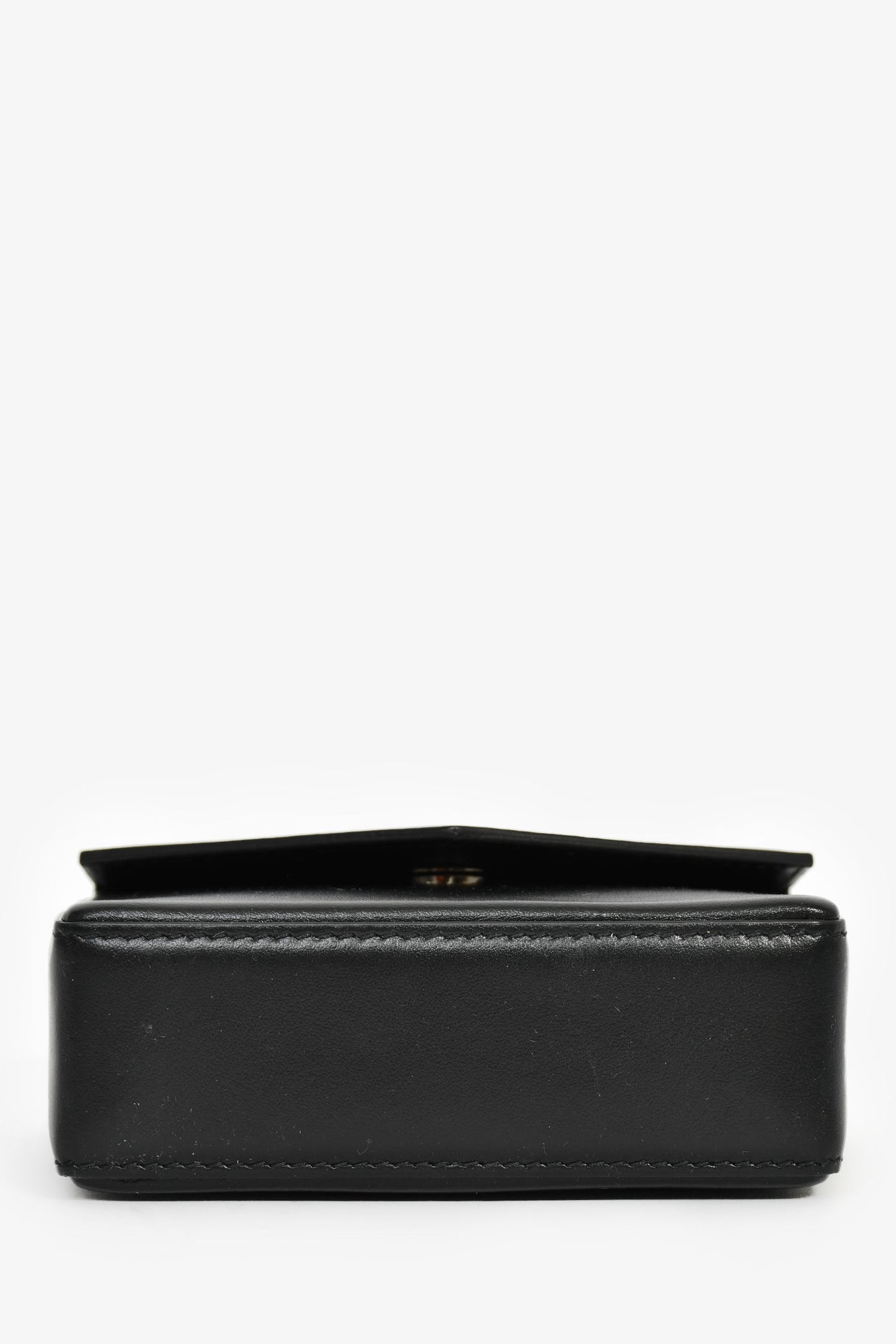 Amina Muaddi Black Leather Crystal Super Mini Top Handle Bag