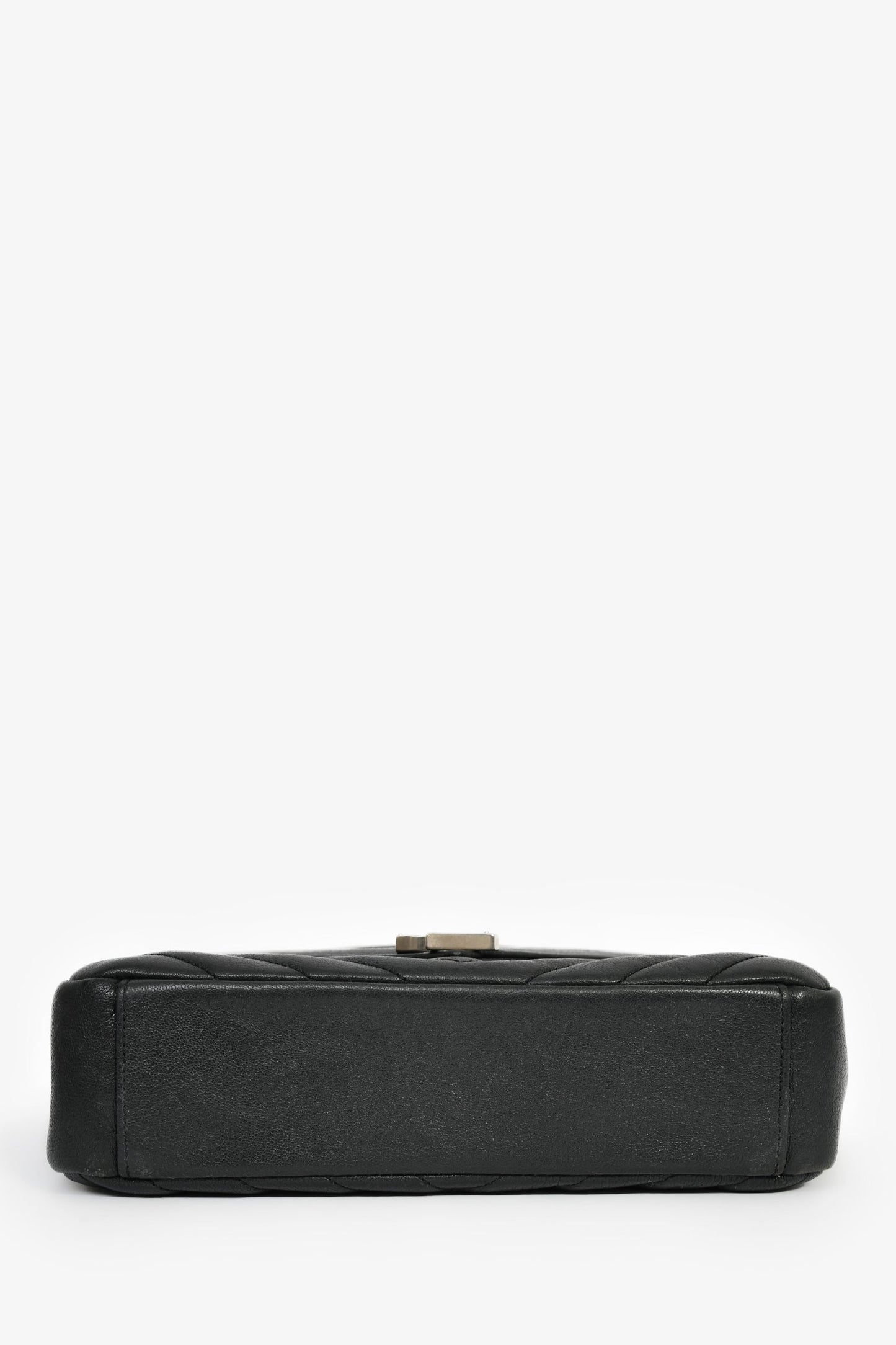 Saint Laurent Black Chevron Leather College Bag