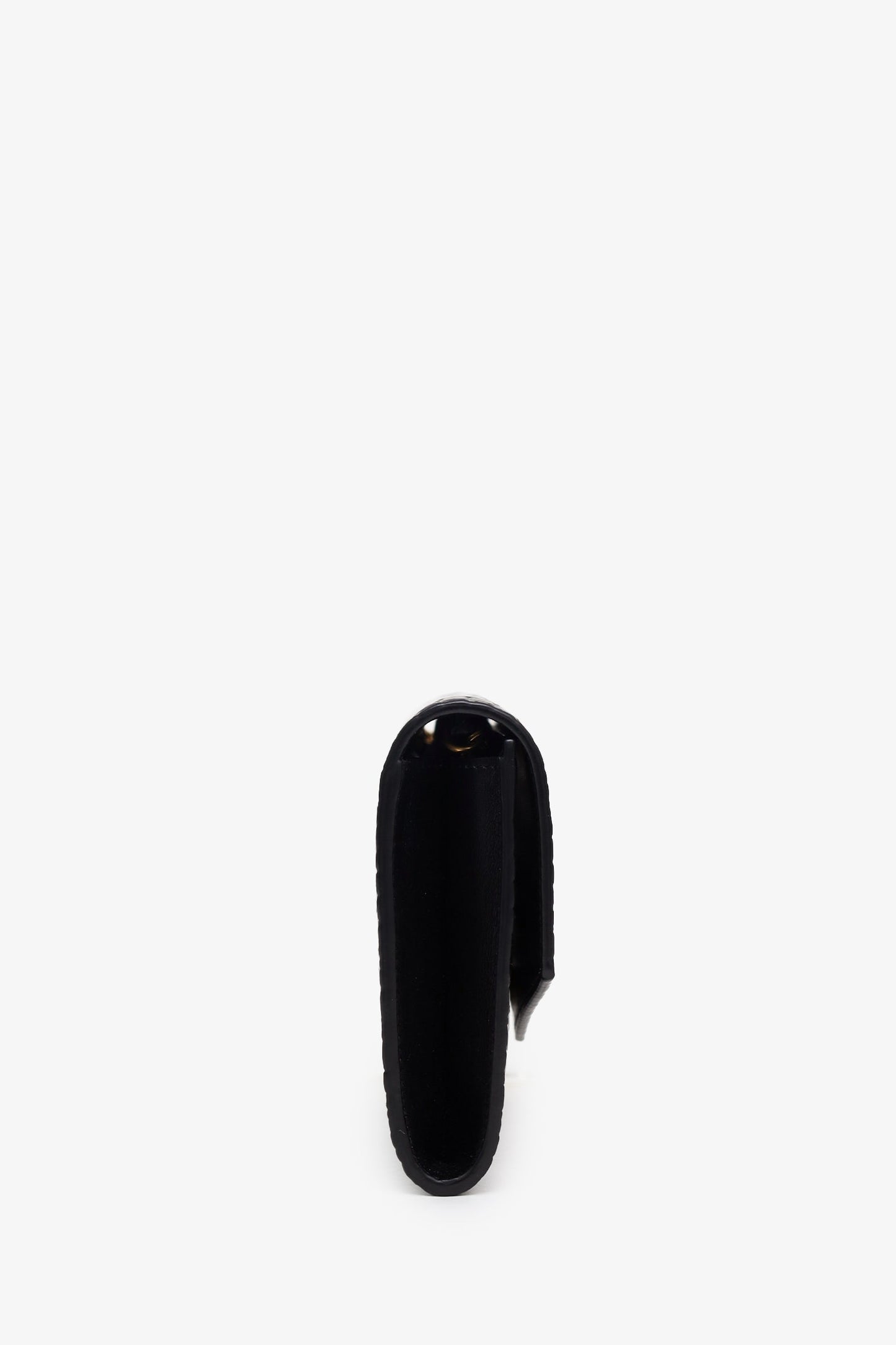Saint Laurent Black Croc Embossed Leather Uptown Chain Wallet With Insert