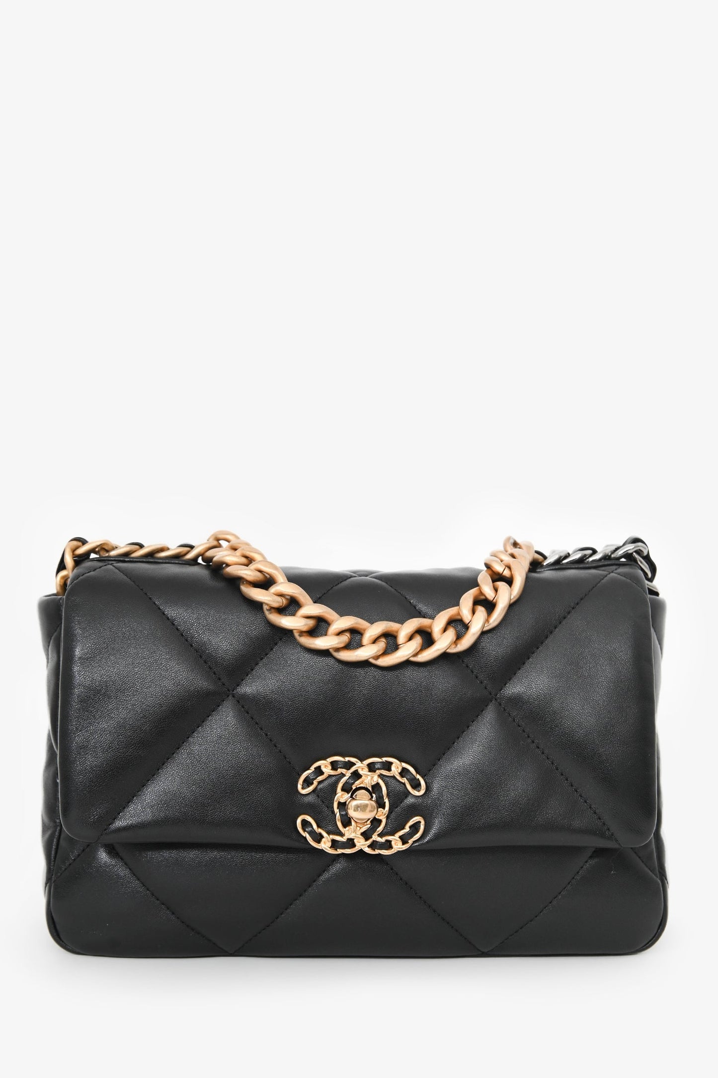 Chanel™ Black Lambskin Small 19 Flap Bag