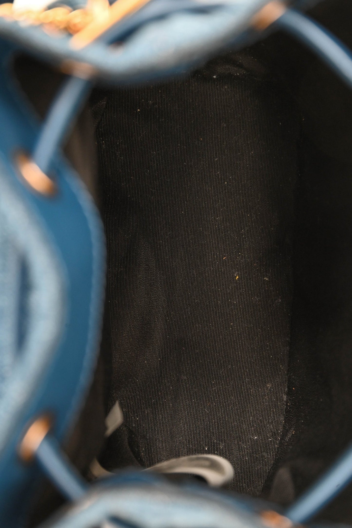 Versace Blue Denim Quilted Bucket Bag