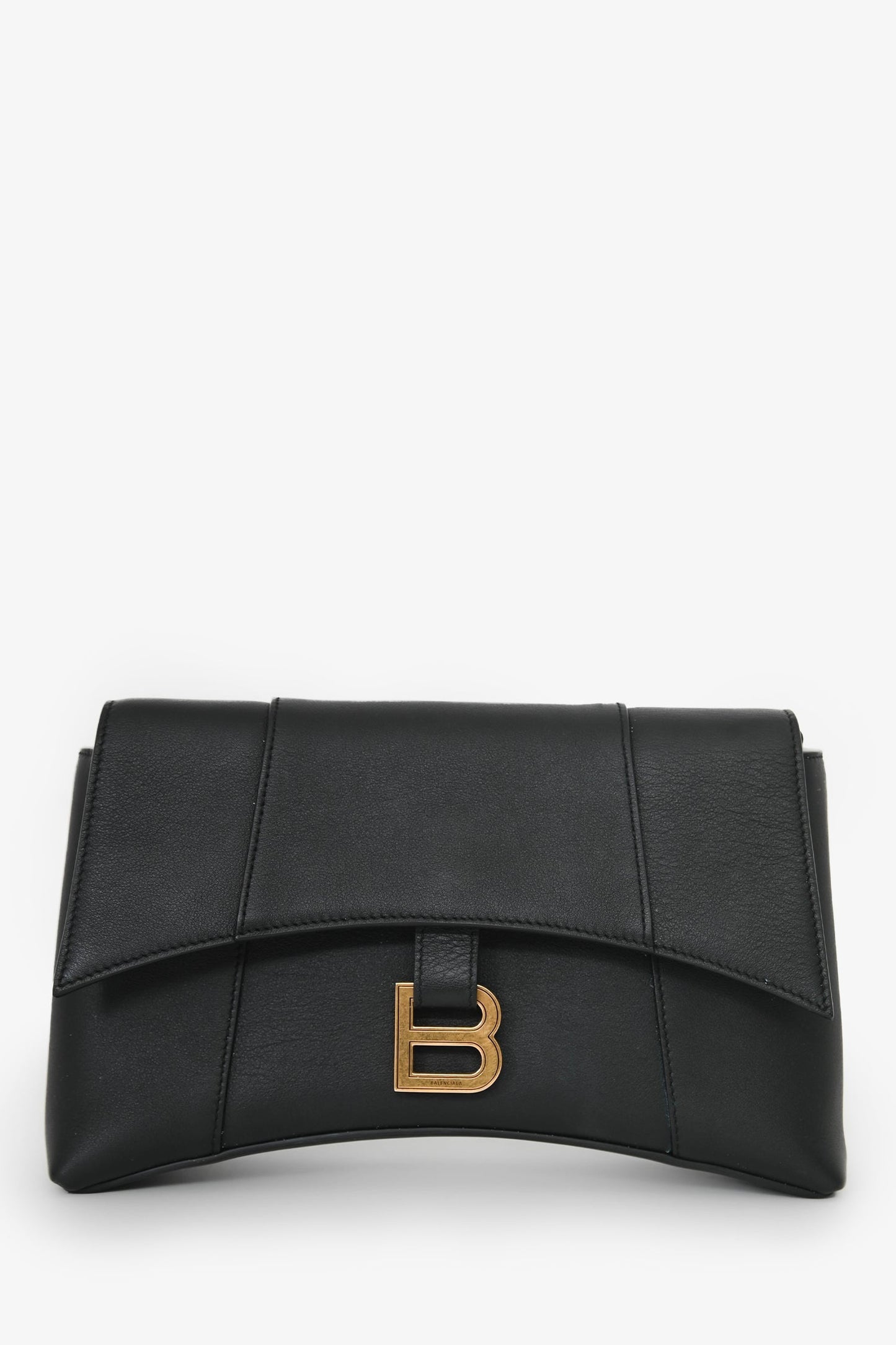 Balenciaga Black Leather Downtown Shoulder Bag