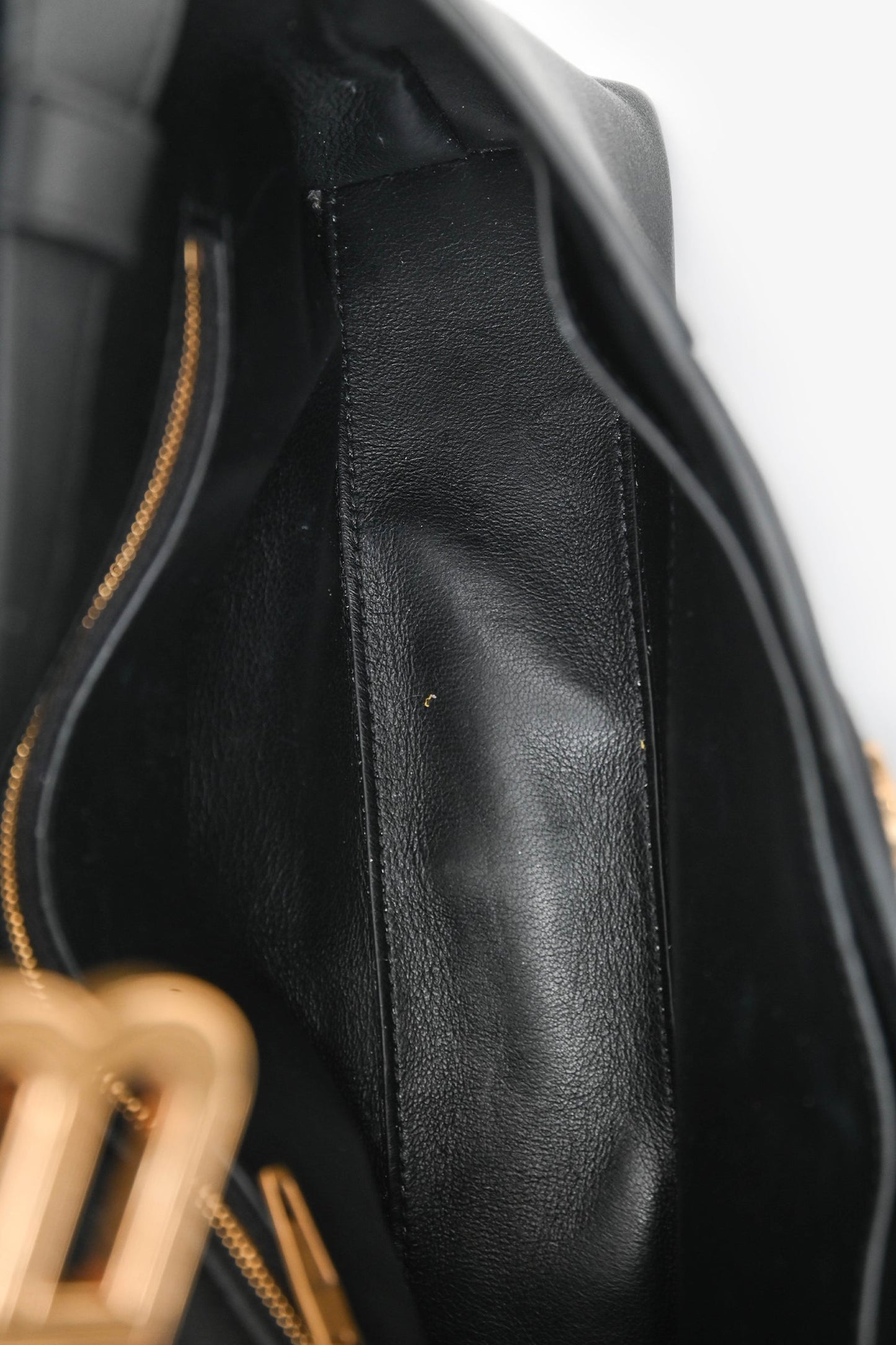 Balenciaga Black Leather Downtown Shoulder Bag