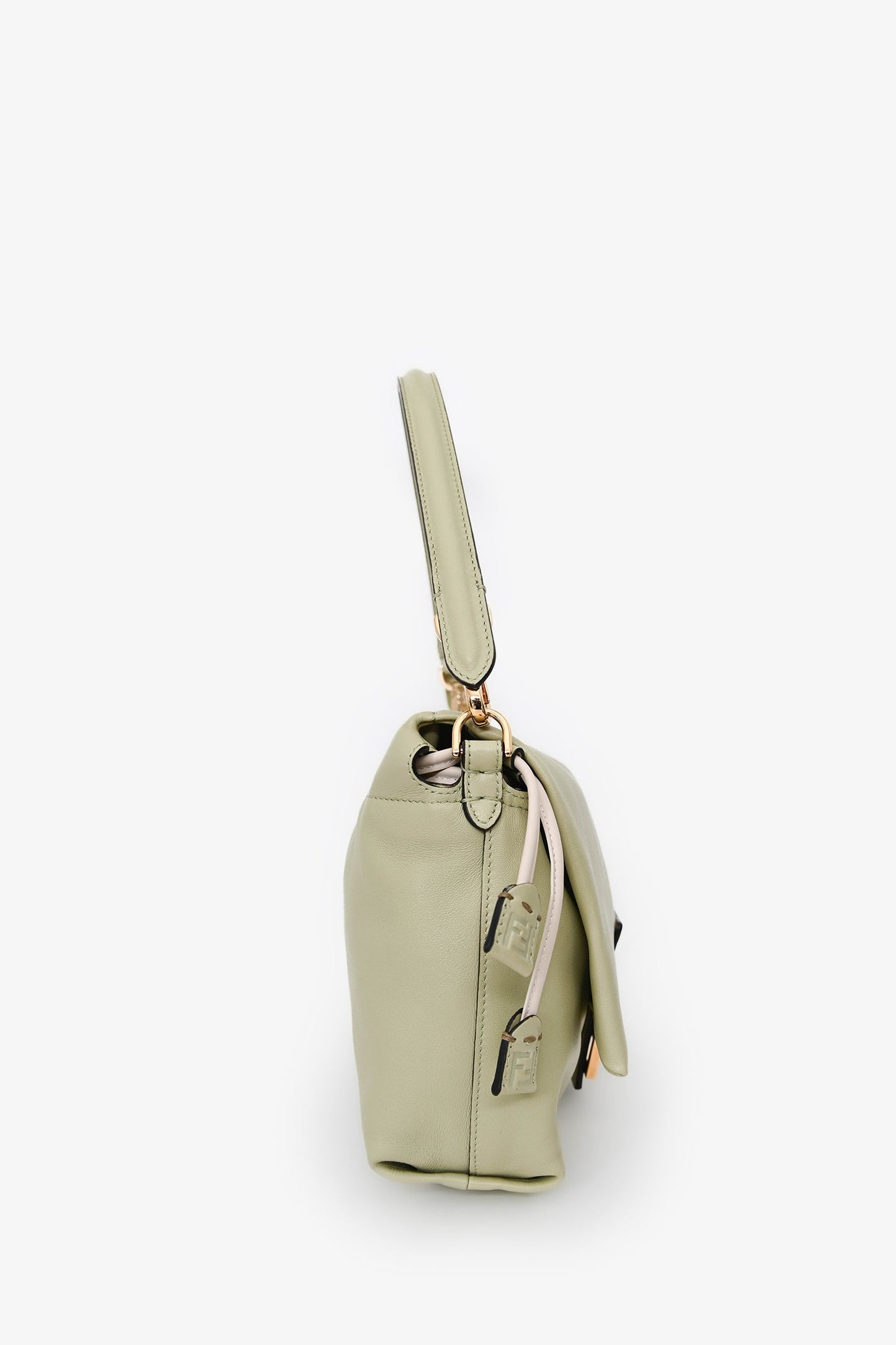 Fendi Sage Leather Mama Baguette Medium Shoulder Bag