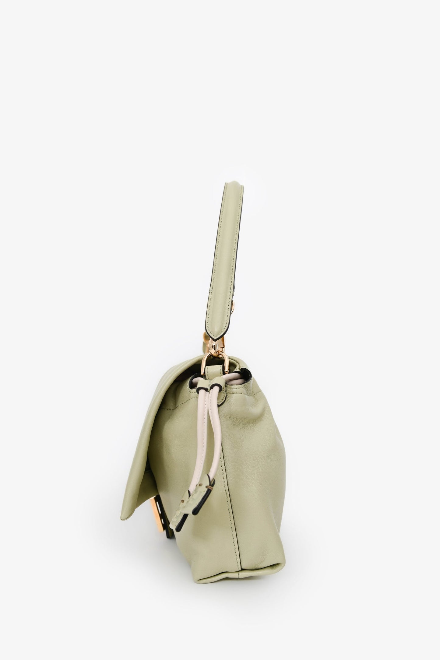 Fendi Sage Leather Mama Baguette Medium Shoulder Bag