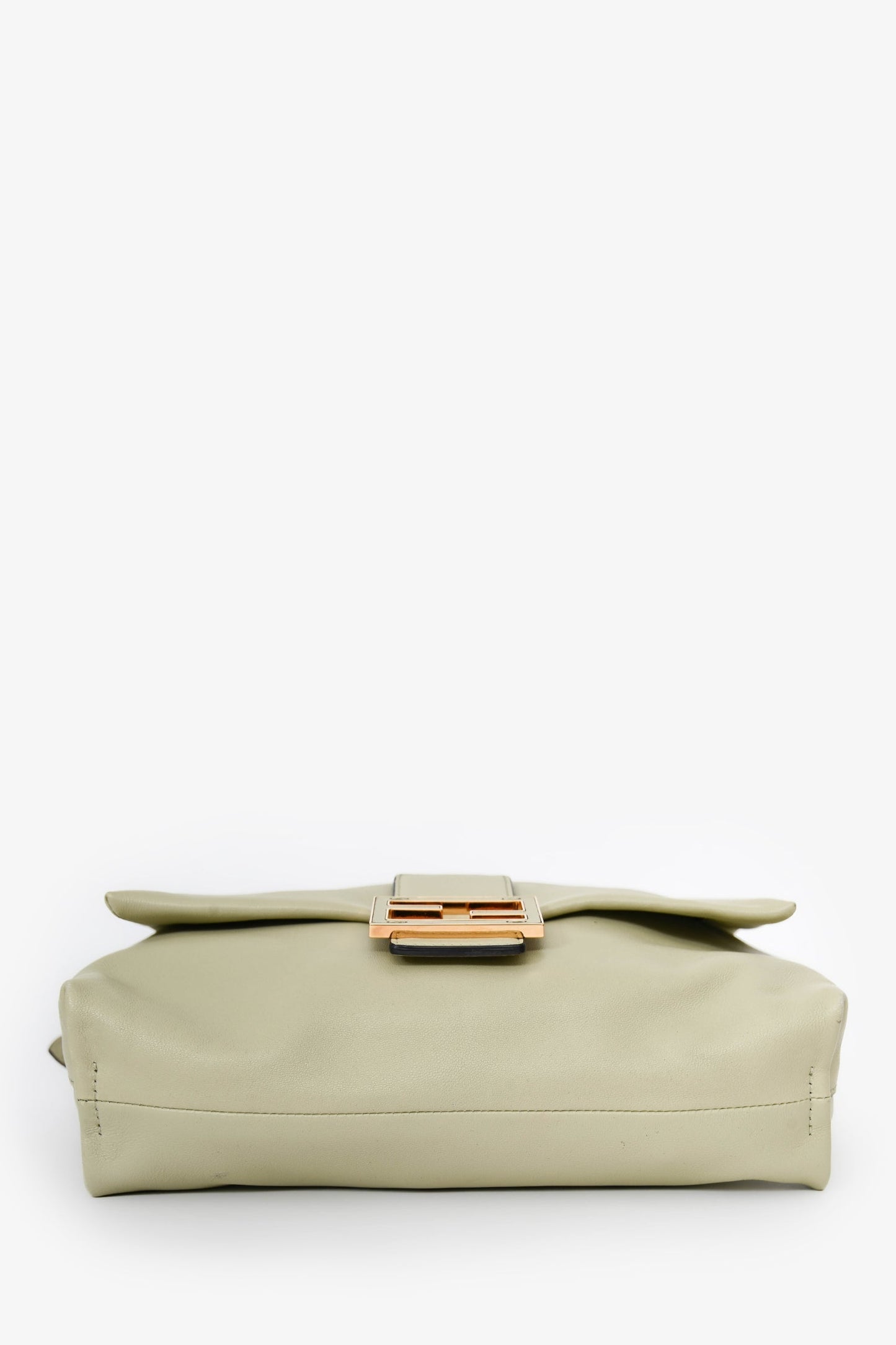 Fendi Sage Leather Mama Baguette Medium Shoulder Bag