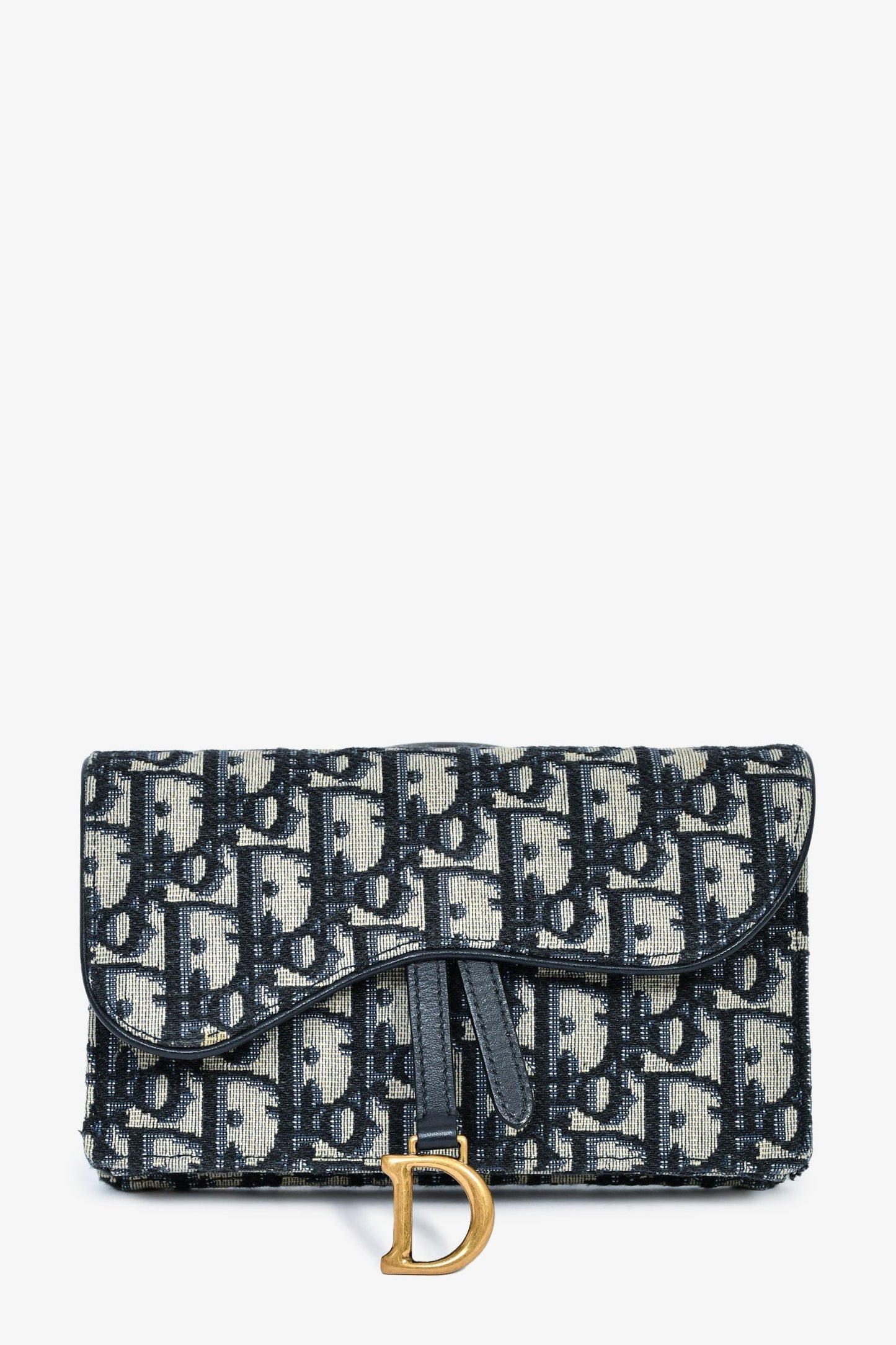 Christian Dior Navy Oblique Saddle Belt Bag