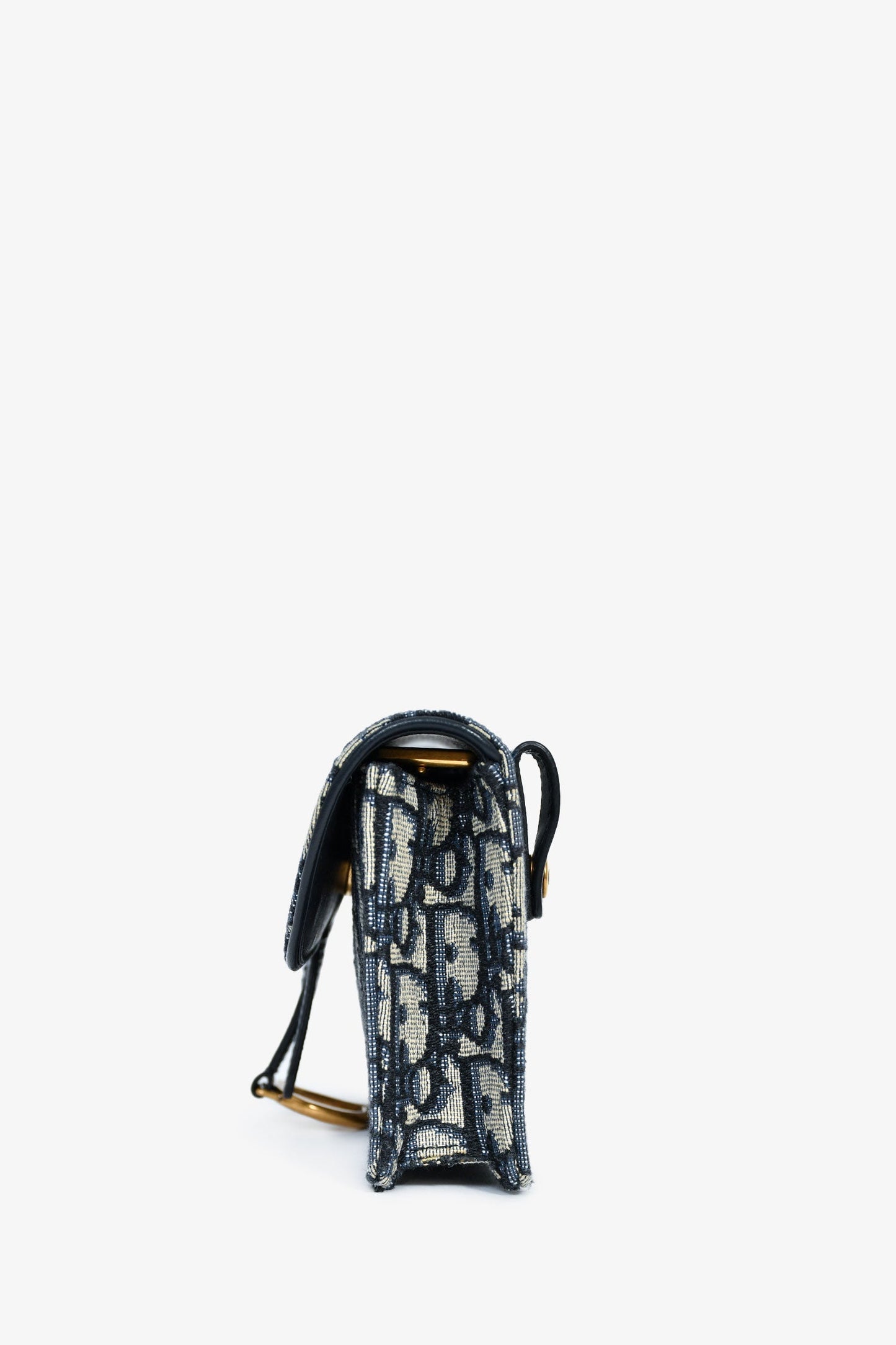 Christian Dior Navy Oblique Saddle Belt Bag