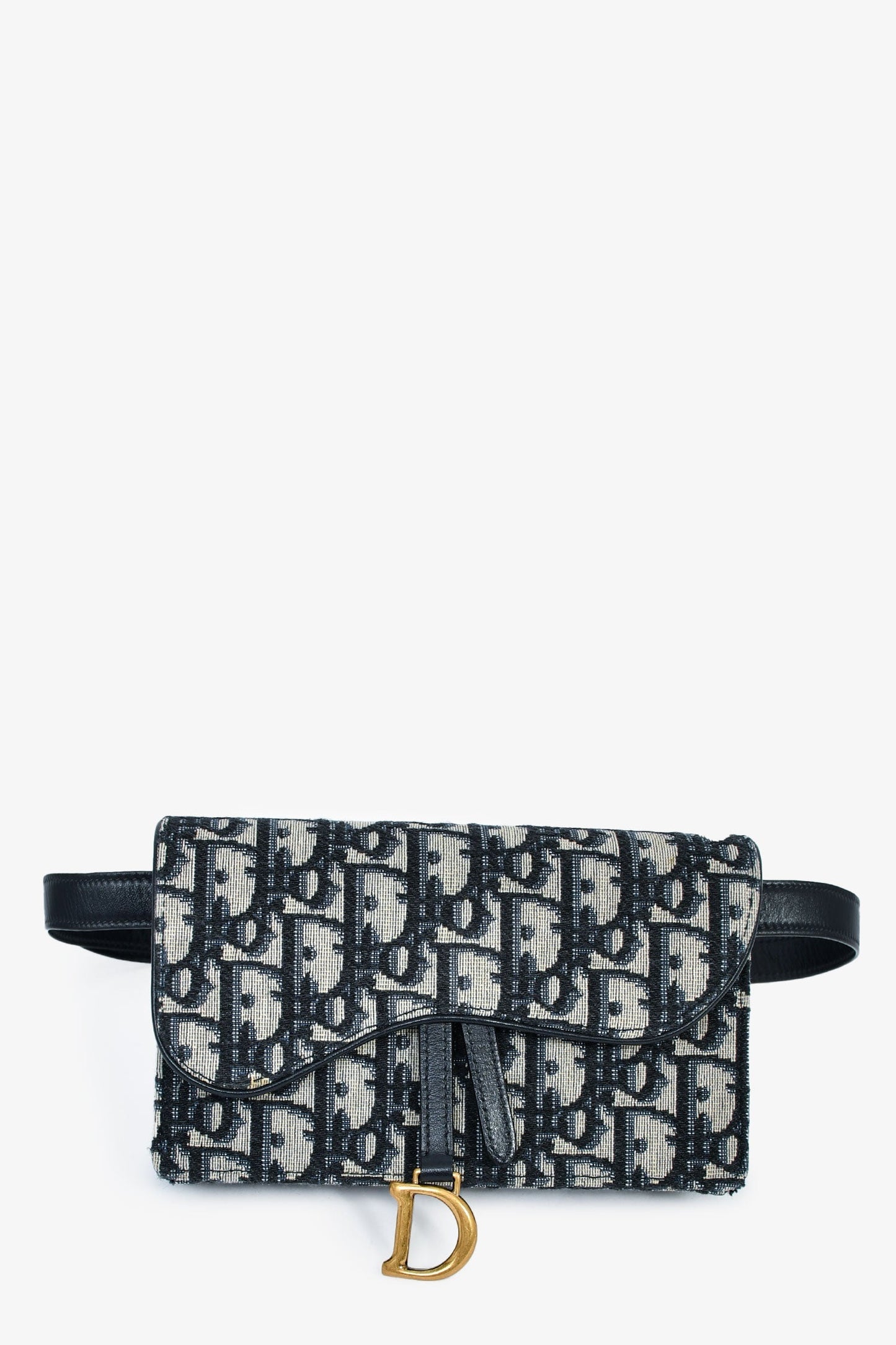 Christian Dior Navy Oblique Saddle Belt Bag