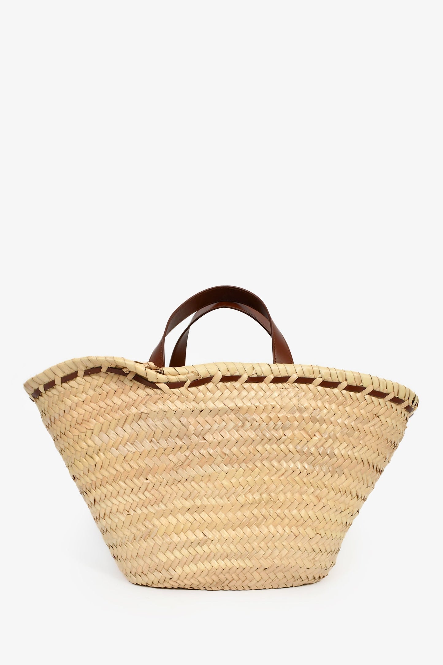 A.P.C. Raffia/Brown Leather 'Zoe' Tote Bag