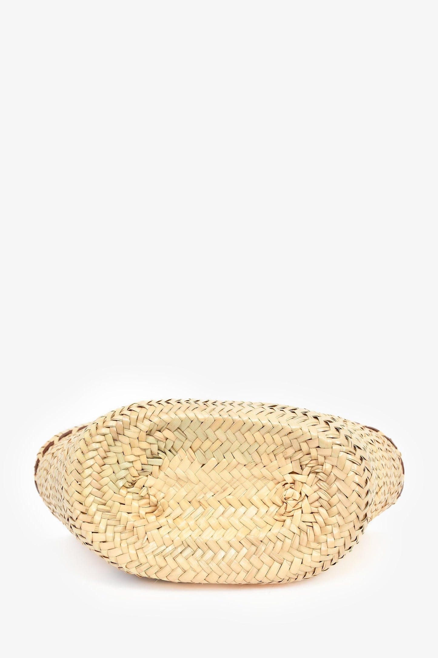 A.P.C. Raffia/Brown Leather 'Zoe' Tote Bag