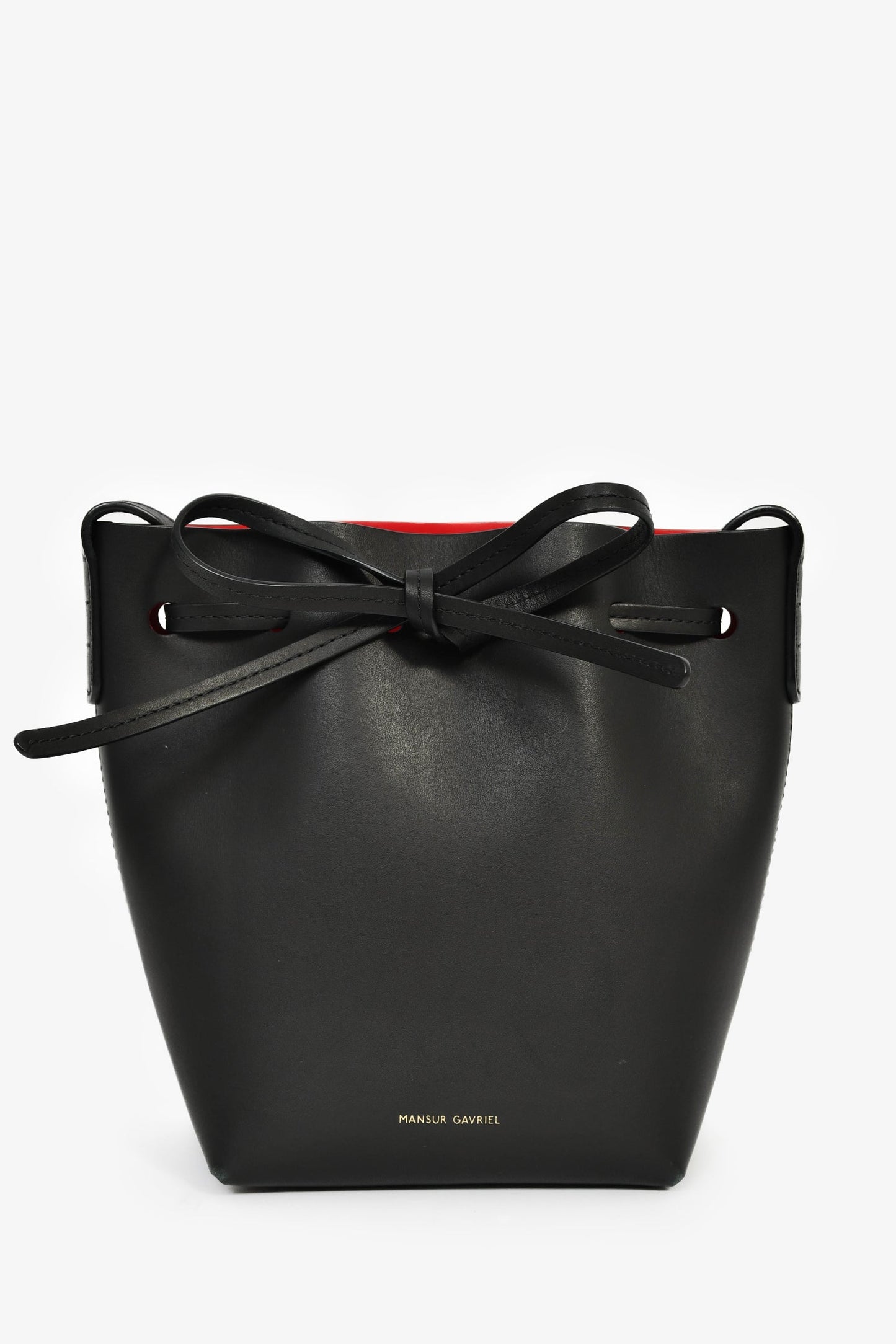 Mansur Gavriel Black Leather Mini Bucket Bag