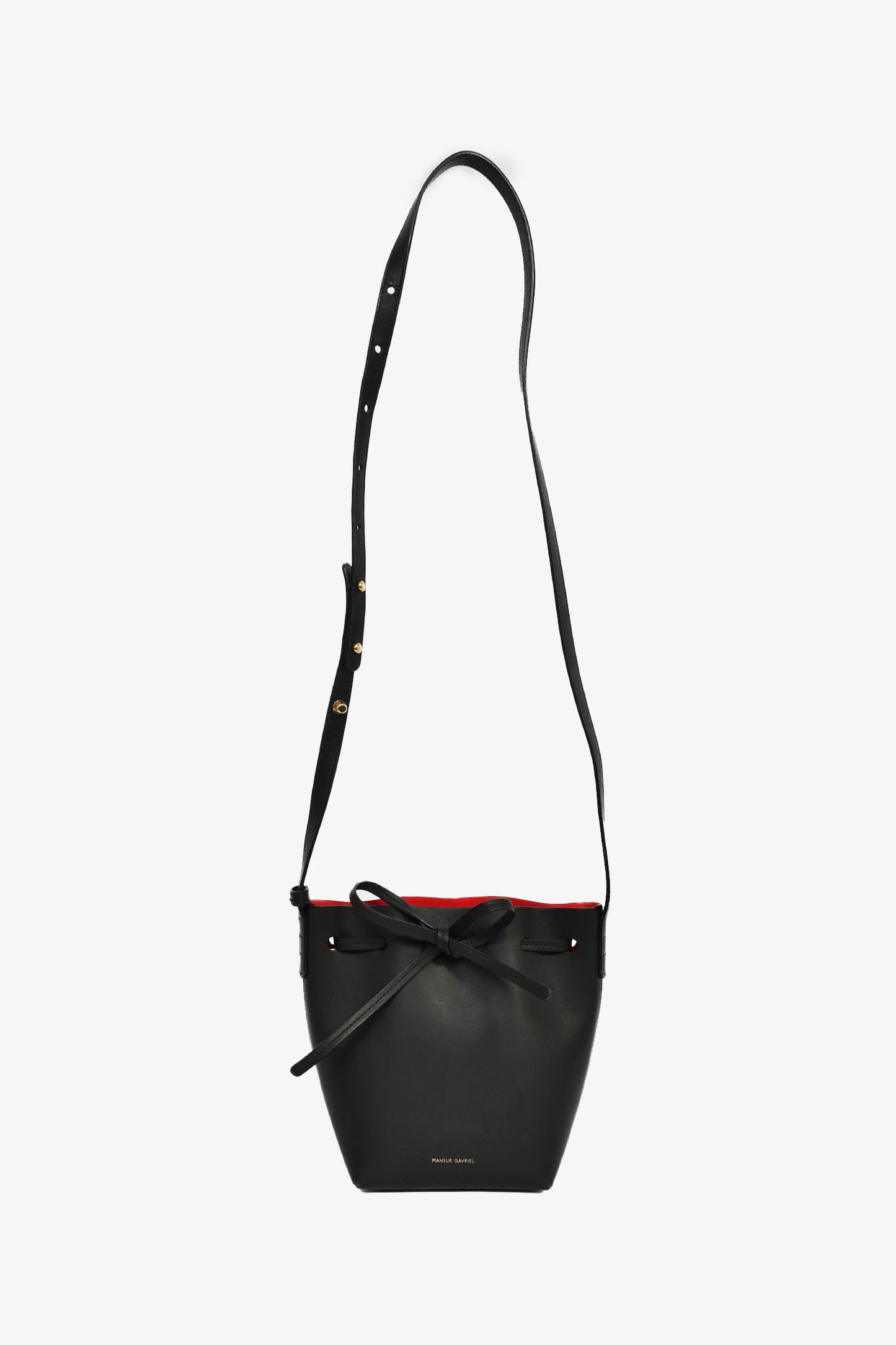 Mansur Gavriel Black Leather Mini Bucket Bag