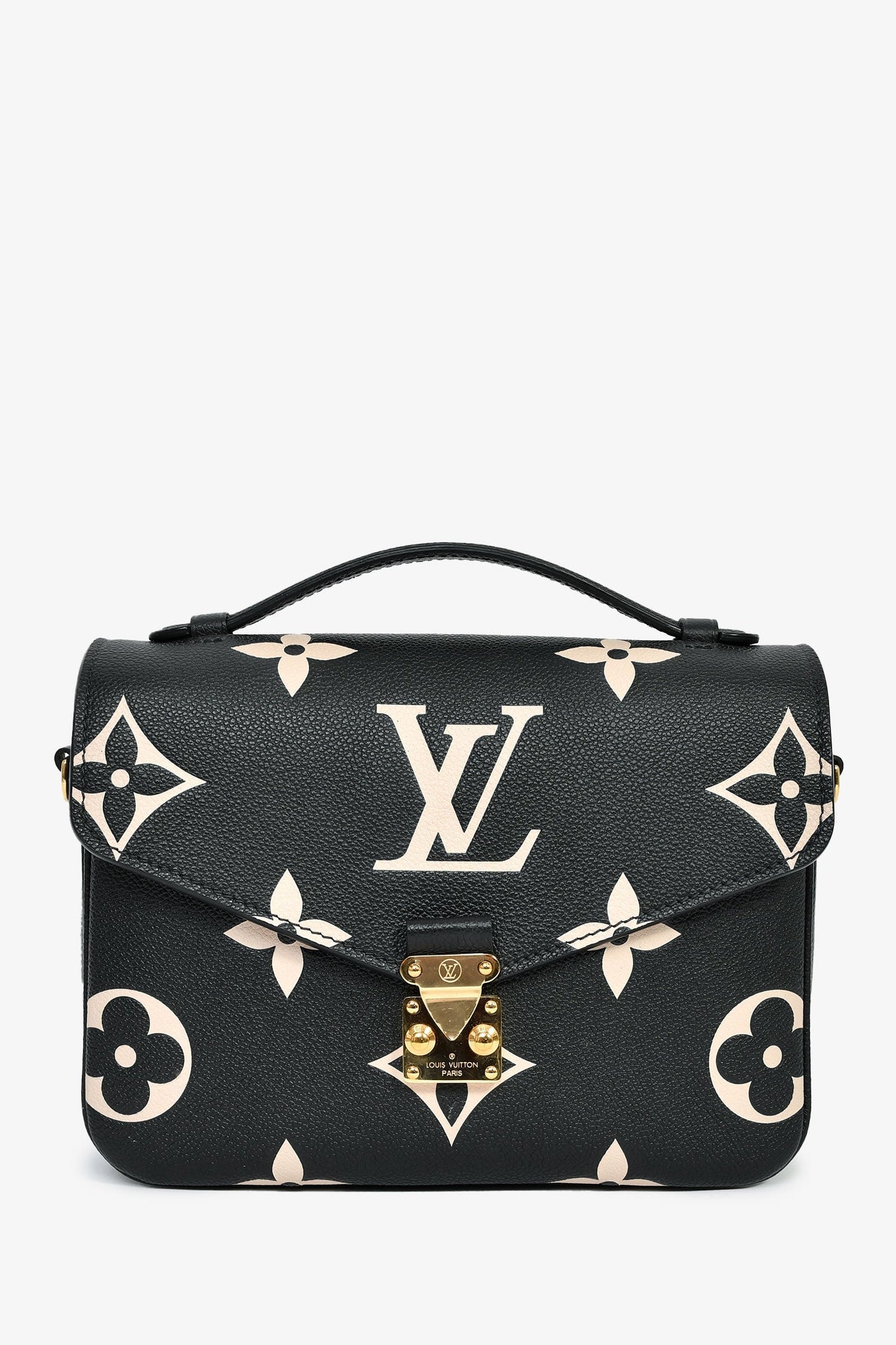 Louis Vuitton Black Bicolour Monogram Empreinte Leather Pochette Metis