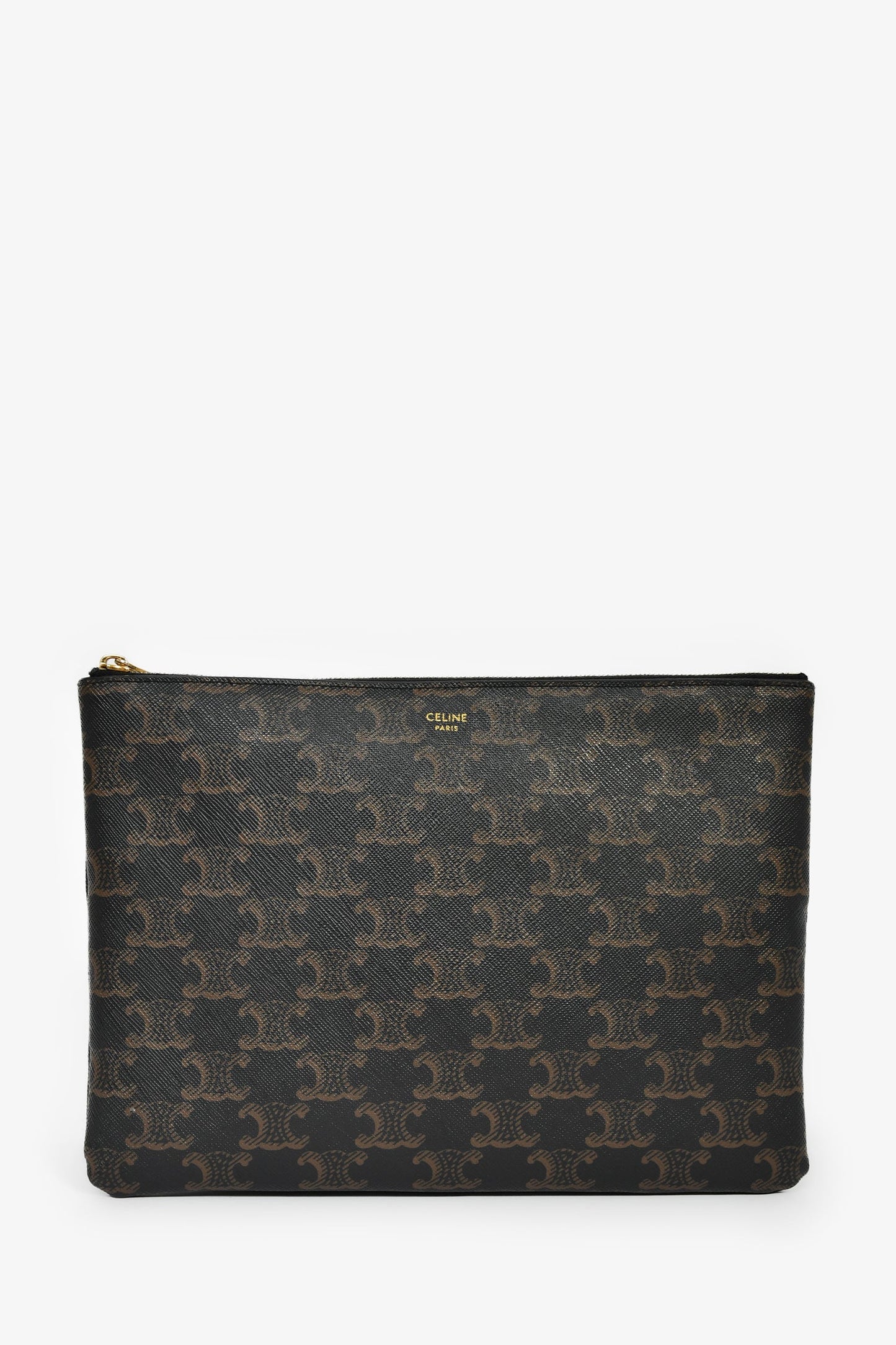 Celine 2021 Brown Triomphe Canvas Portfolio Pouch