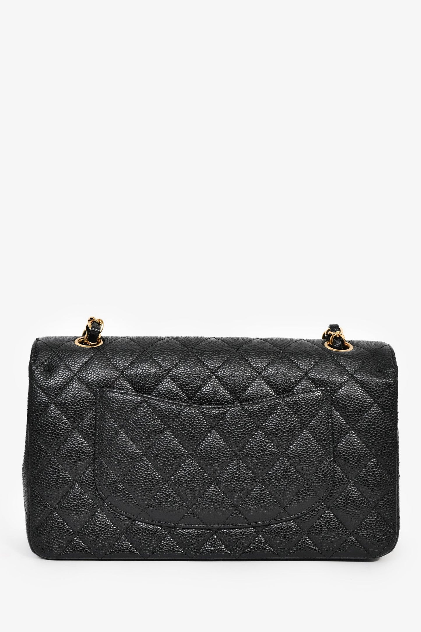 Chanel™ 2012 Black Quilted Caviar Leather Medium Classic Double Flap