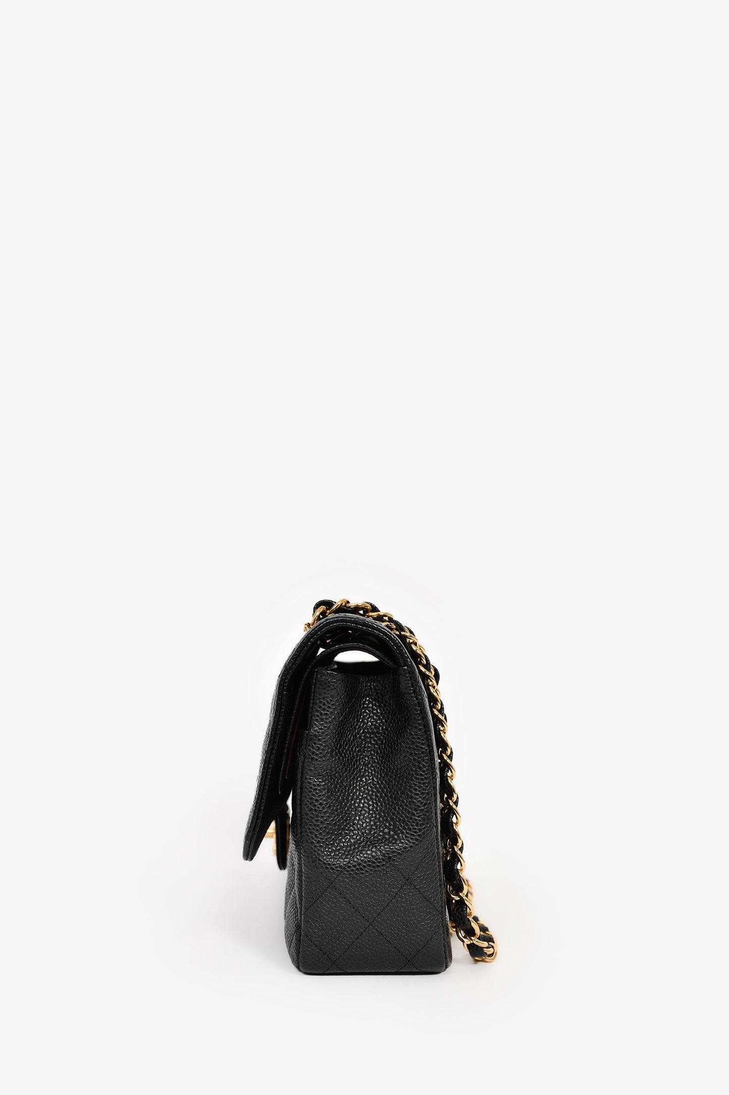Chanel™ 2012 Black Quilted Caviar Leather Medium Classic Double Flap