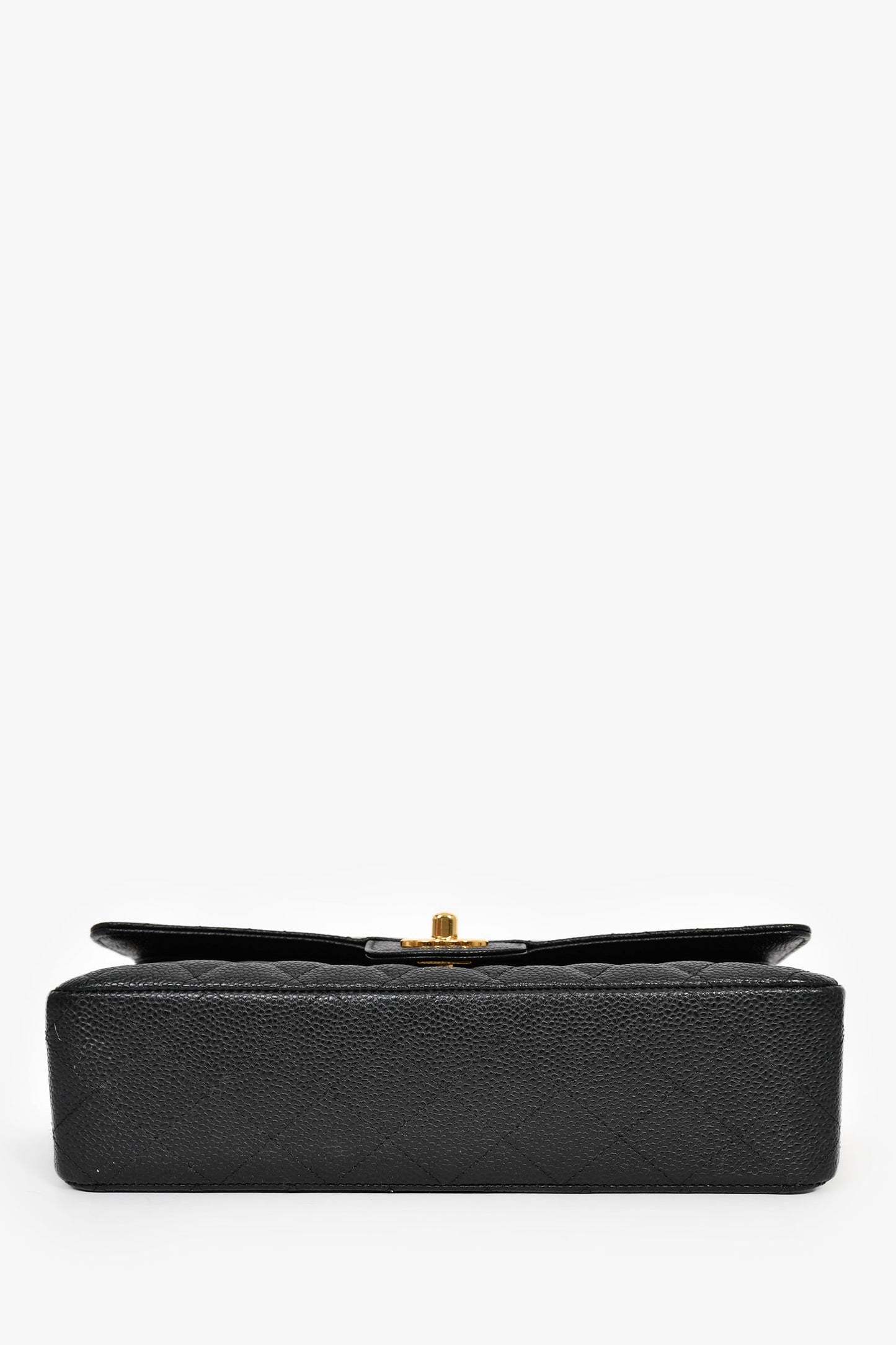 Chanel™ 2012 Black Quilted Caviar Leather Medium Classic Double Flap