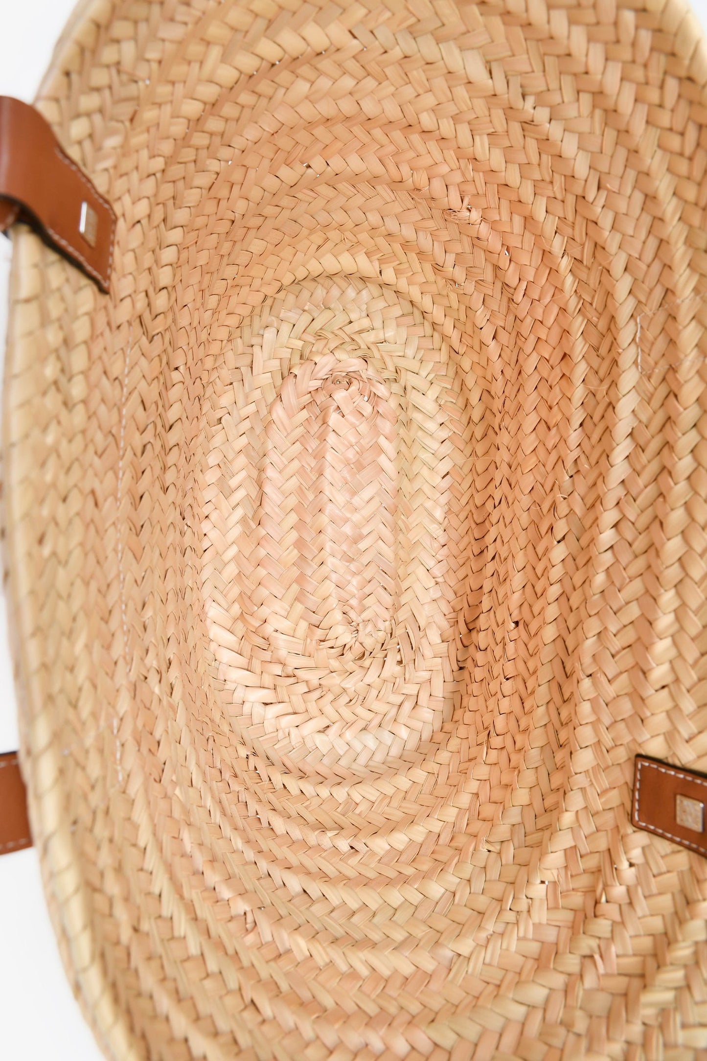 Loewe Palm Leaf/Brown Leather Classic Medium Basket Bag