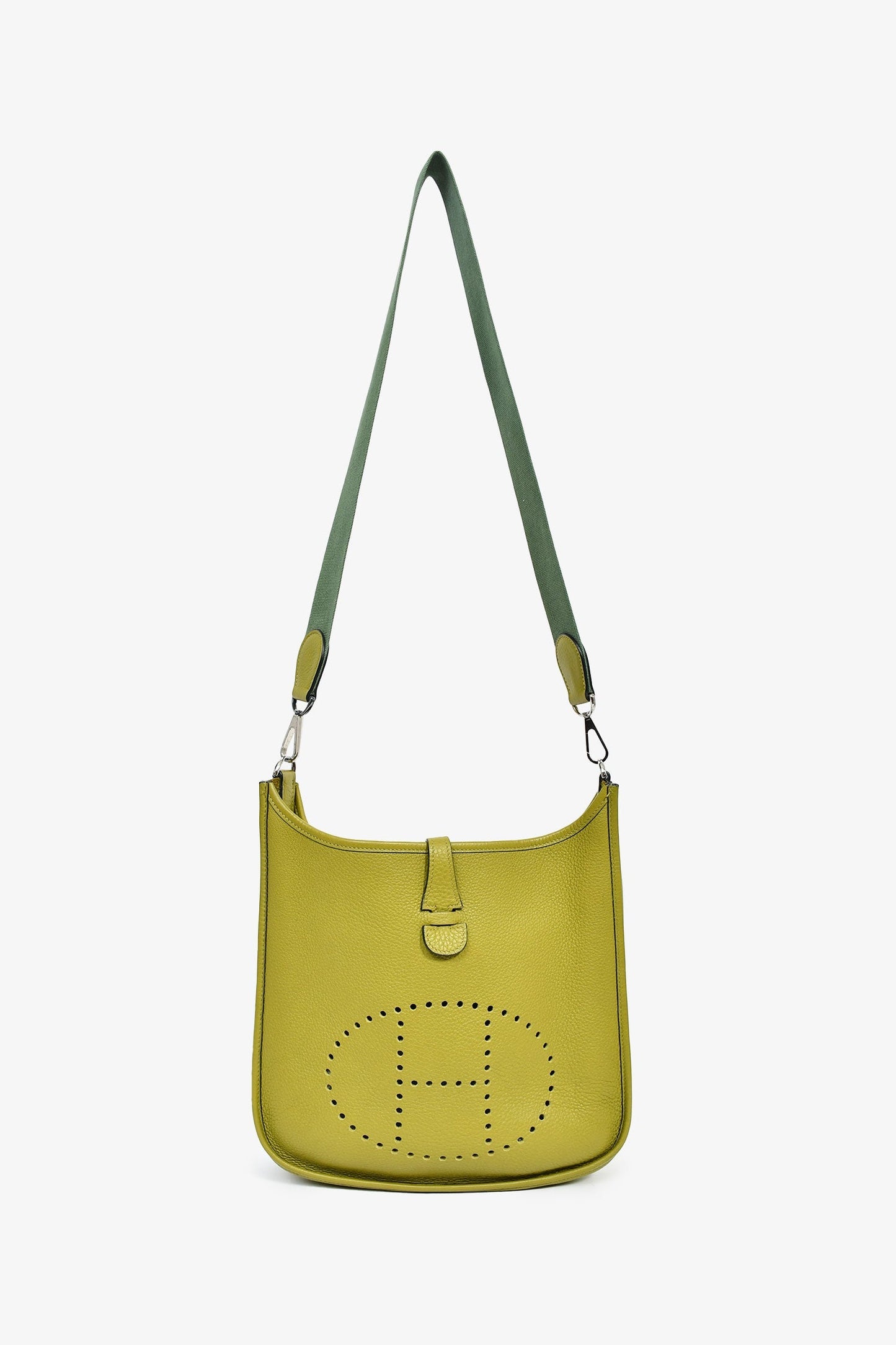 Hermès 2014 Green Clemence Leather Evelyne 28 II PM