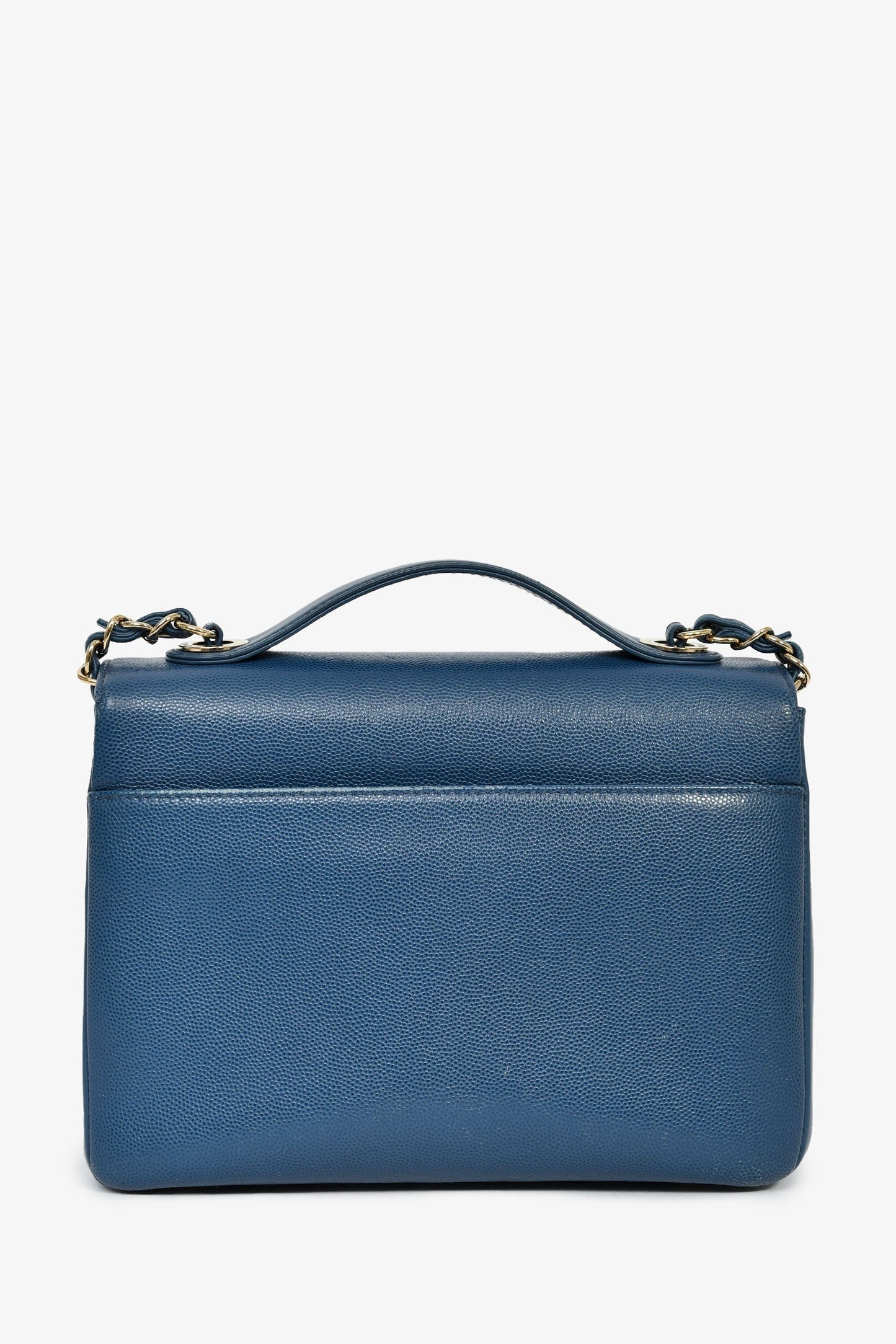 Chanel™ 2018 Blue Caviar Leather Business Affinity Top Handle Bag