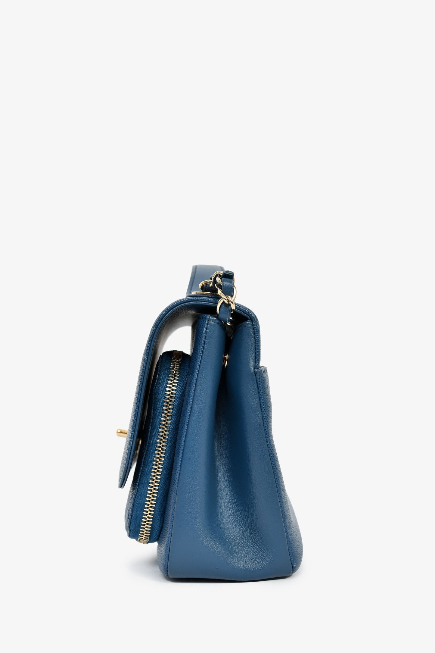 Chanel™ 2018 Blue Caviar Leather Business Affinity Top Handle Bag