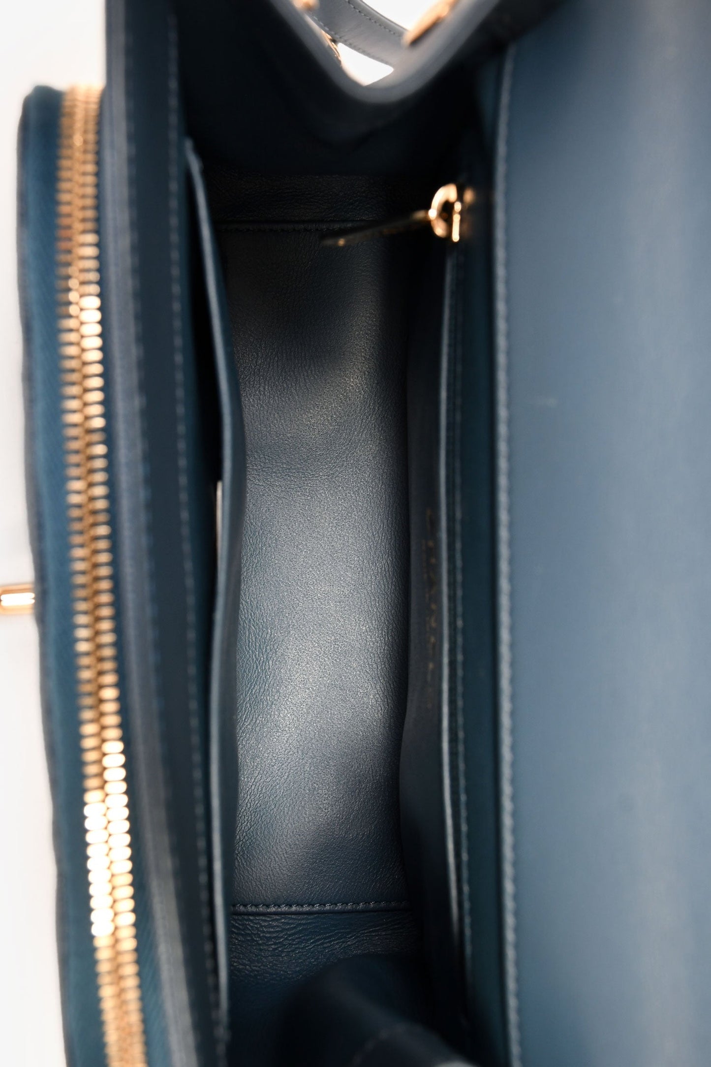 Chanel™ 2018 Blue Caviar Leather Business Affinity Top Handle Bag