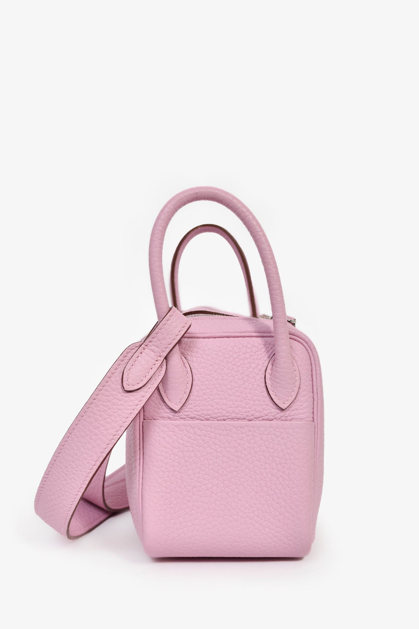 Hermès 2022 Mauve Sylvestre Clemence Leather Mini Lindy