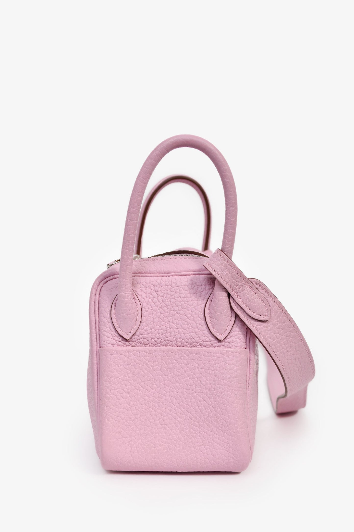 Hermès 2022 Mauve Sylvestre Clemence Leather Mini Lindy