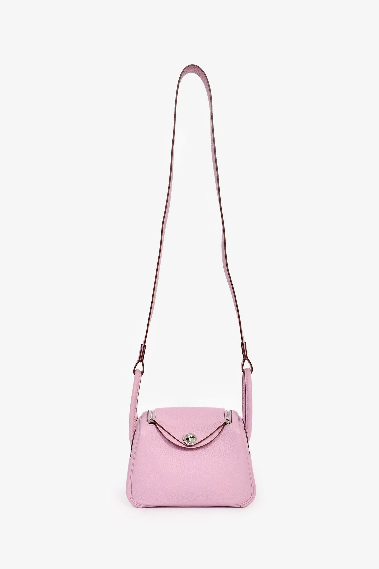 Hermès 2022 Mauve Sylvestre Clemence Leather Mini Lindy